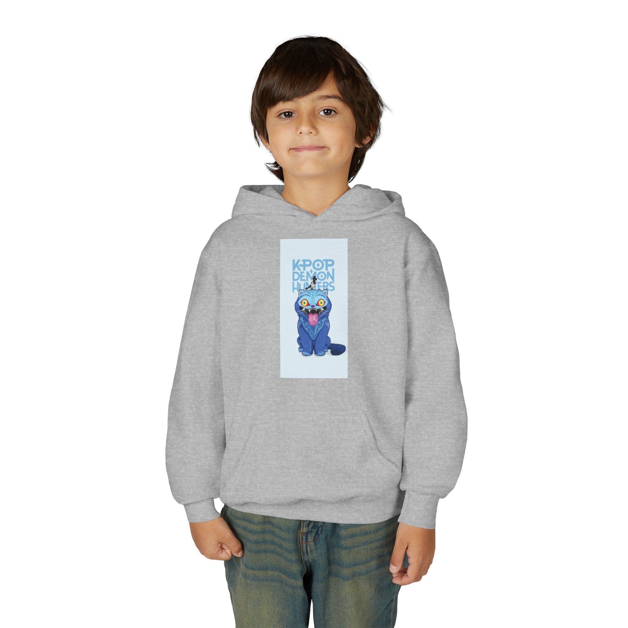 K-Pop Inspired Youth Hoodie with Playful Cat Design