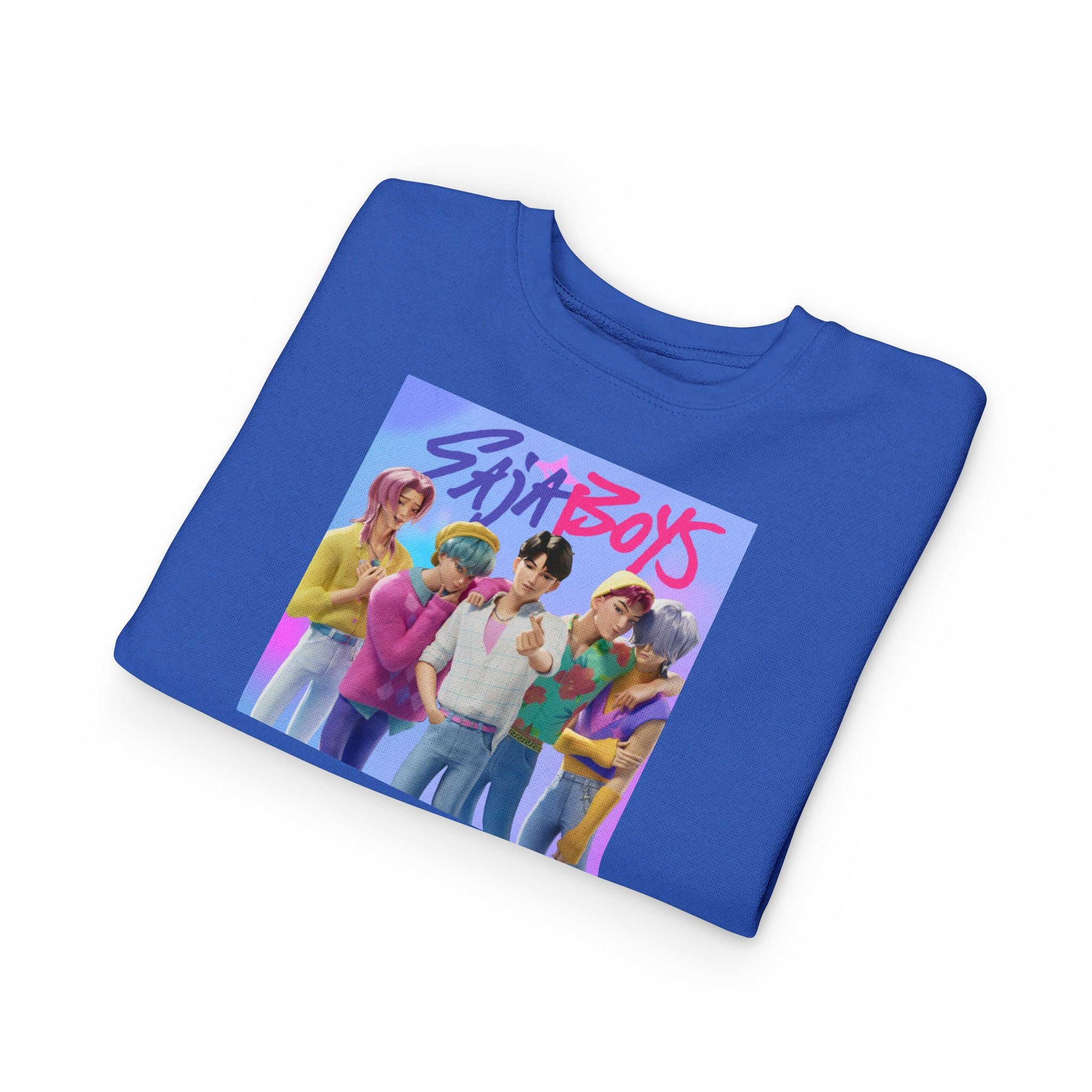 K pop demon hunters merch Colorful Toddler Sweatshirt with ‘Sajaboys’ Design