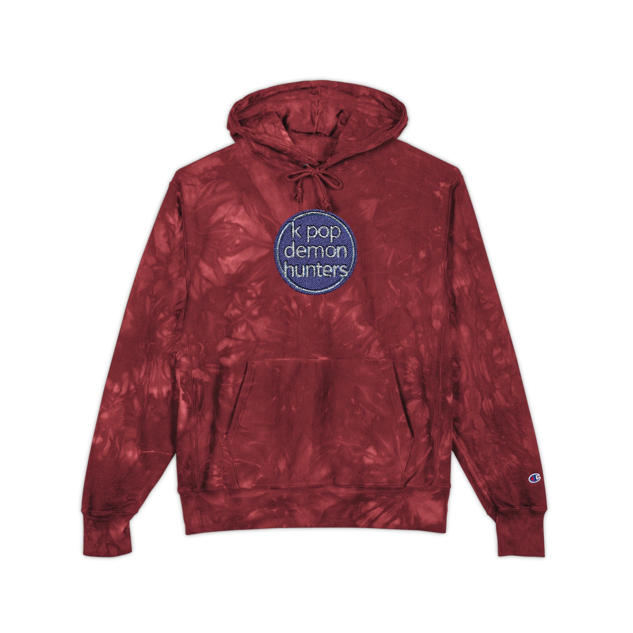 Unisex Tie-Dye Champion Hoodie with Embroidery - Trendy and Cozy