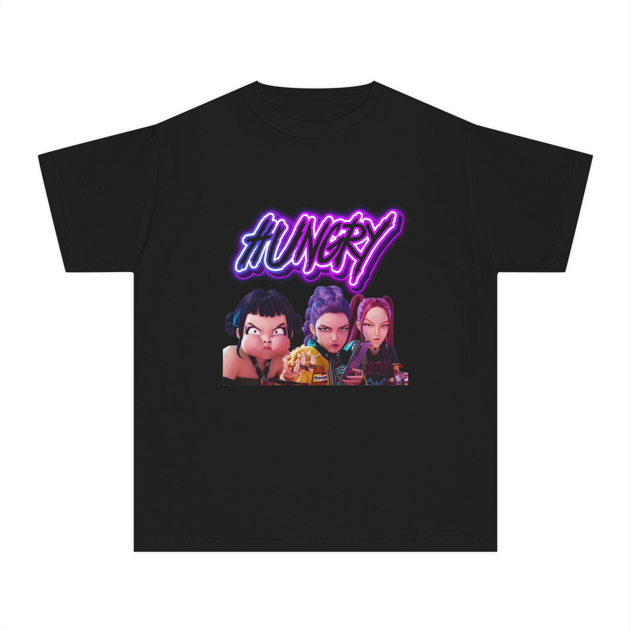Hungry huntrix Youth Midweight Tee - Fun Graphic T-Shirt for Kids