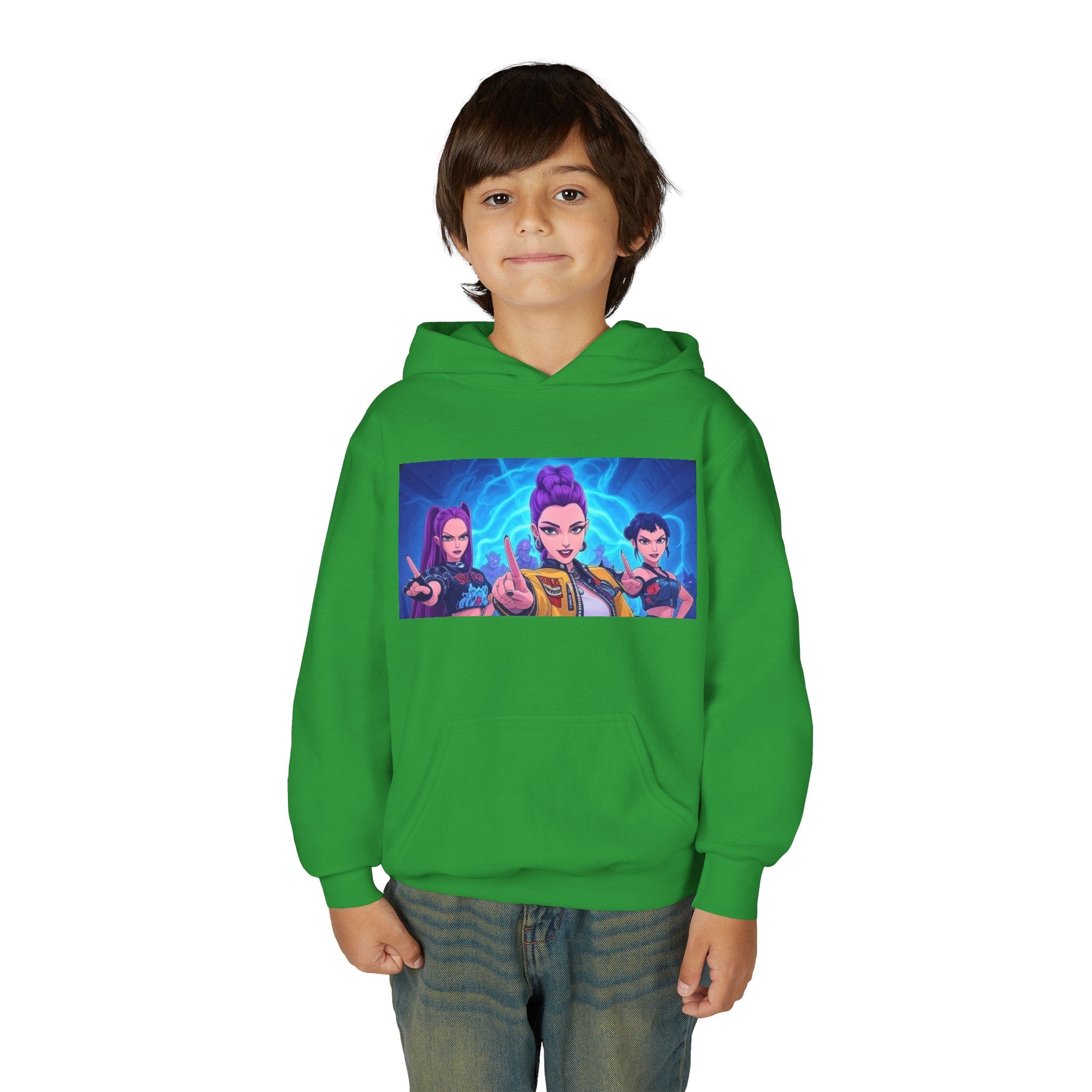 K-Pop Demon Hunters Youth Hoodie - Stylish Heavy Blend Sweatshirt for Fans