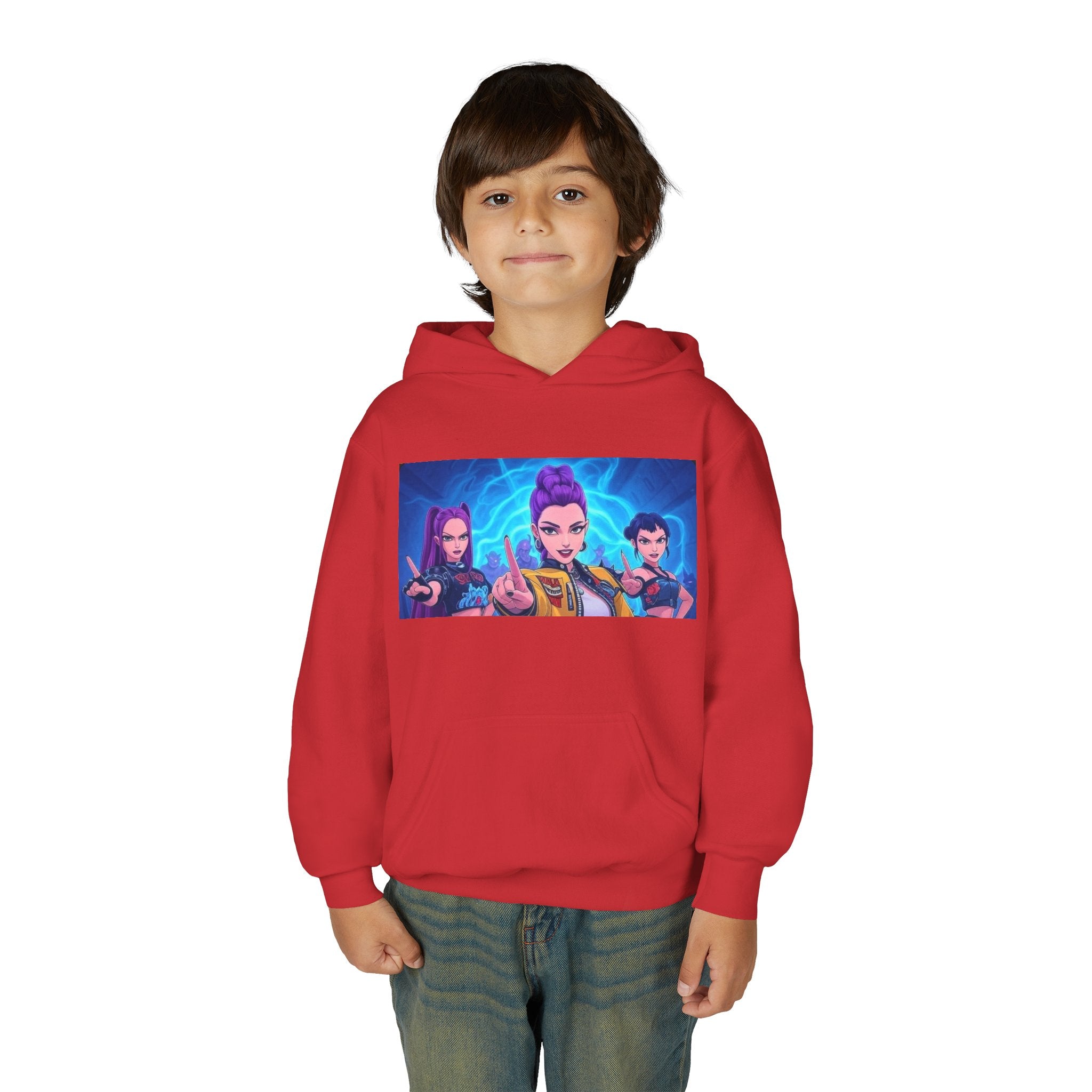 K-Pop Demon Hunters Youth Hoodie - Stylish Heavy Blend Sweatshirt for Fans