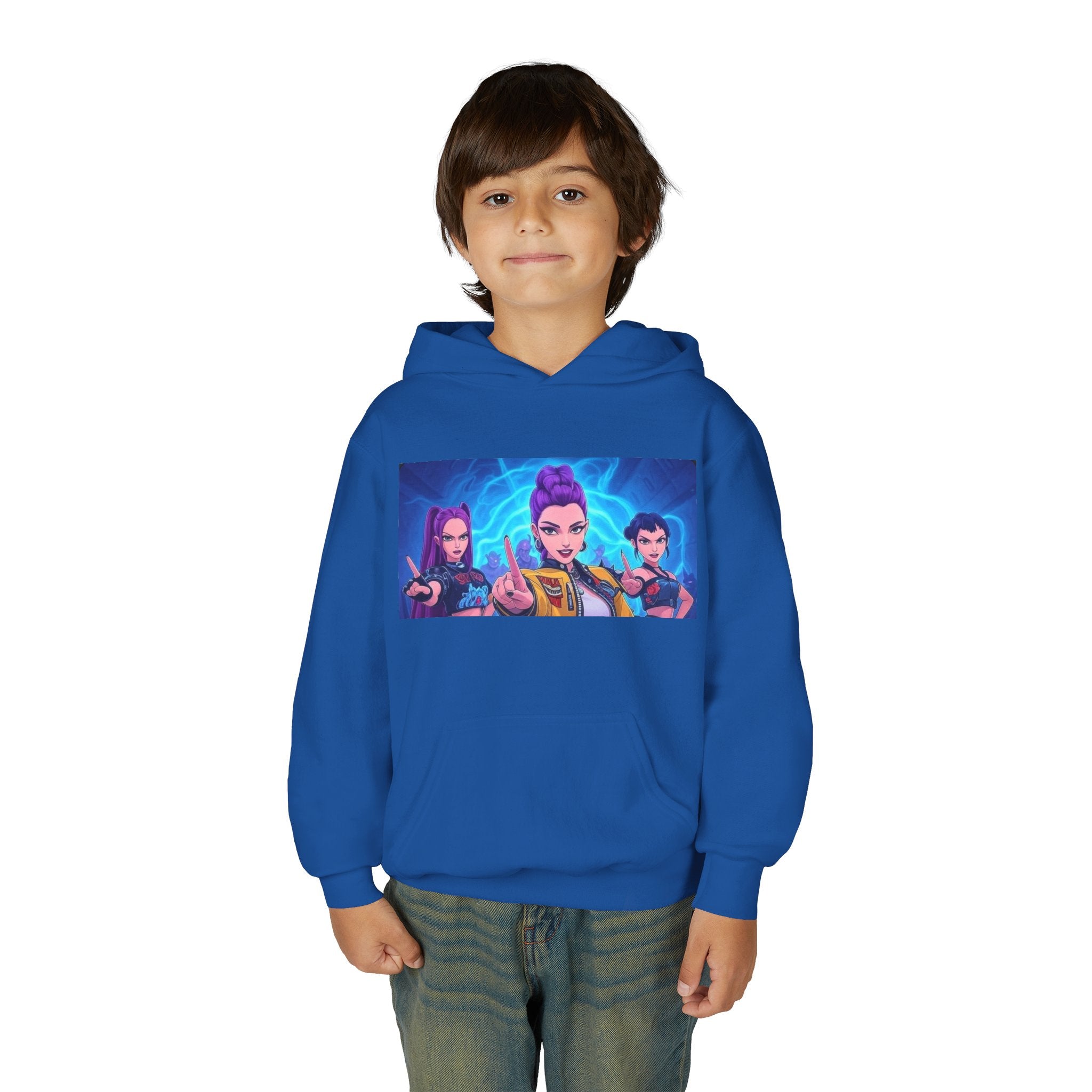 K-Pop Demon Hunters Youth Hoodie - Stylish Heavy Blend Sweatshirt for Fans