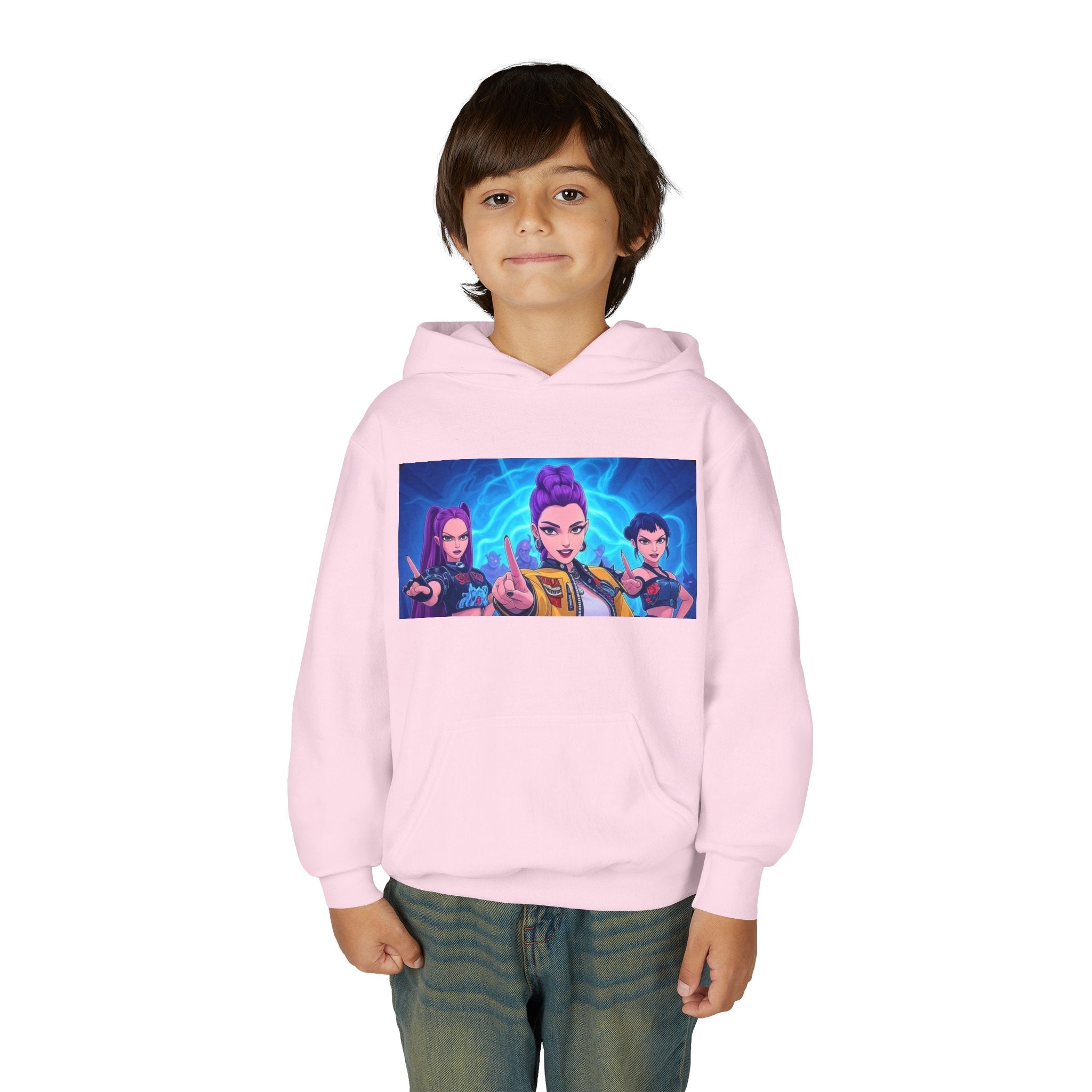 K-Pop Demon Hunters Youth Hoodie - Stylish Heavy Blend Sweatshirt for Fans