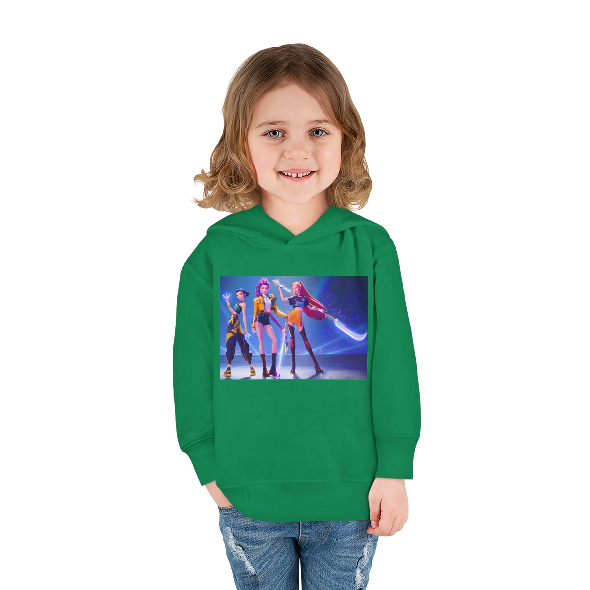 Toddler Fleece Hoodie with Colorful Character Art