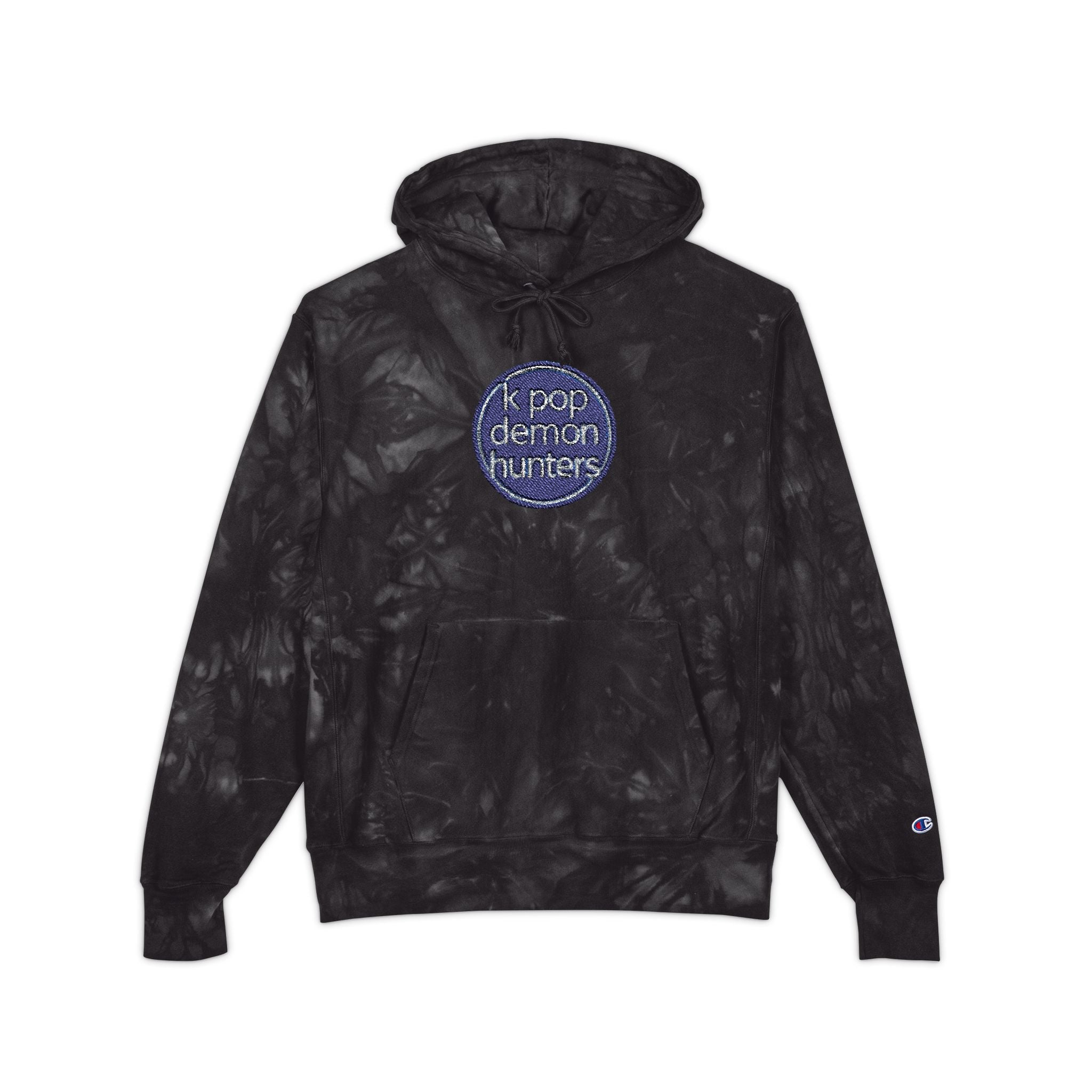 Unisex Tie-Dye Champion Hoodie with Embroidery - Trendy and Cozy