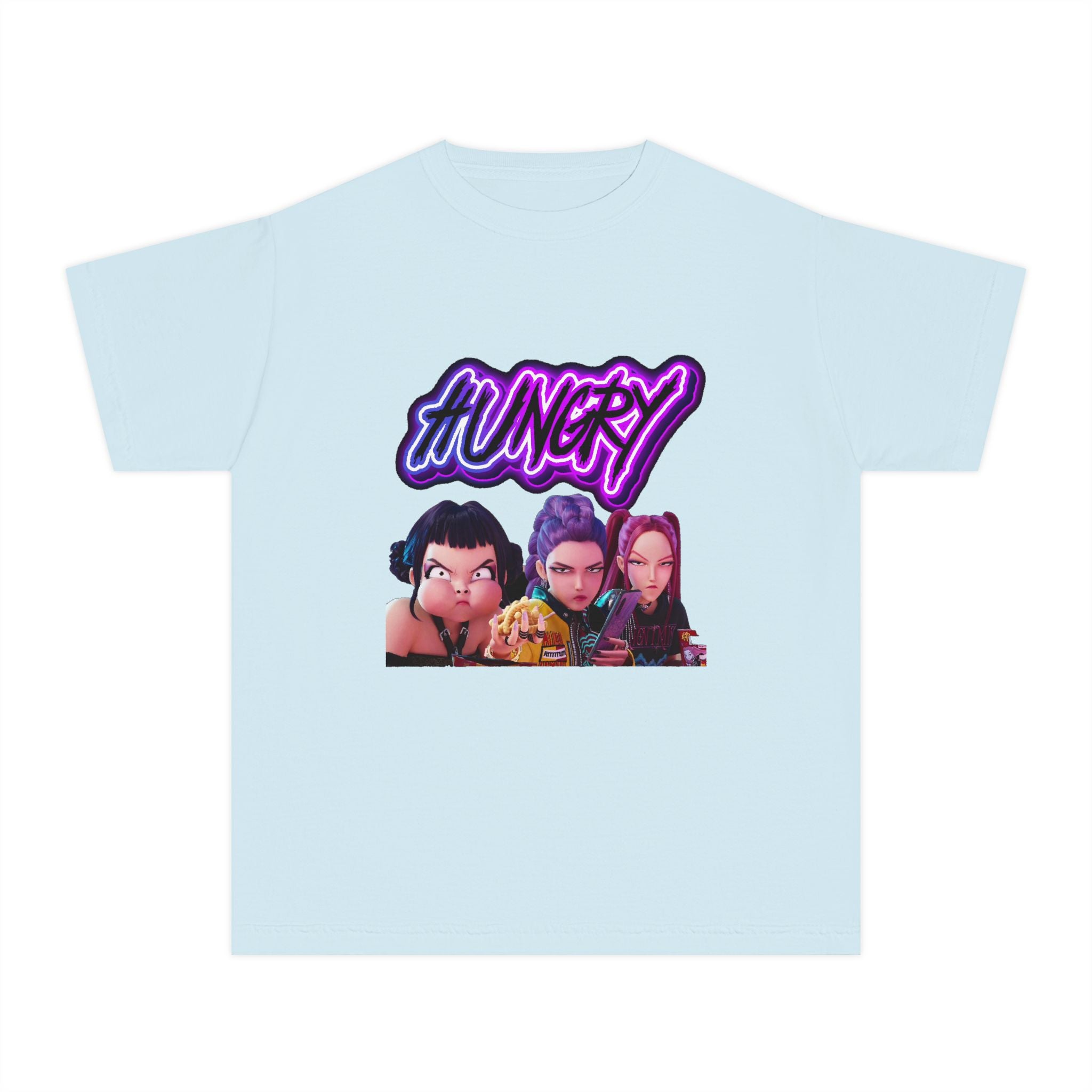 Hungry huntrix Youth Midweight Tee - Fun Graphic T-Shirt for Kids
