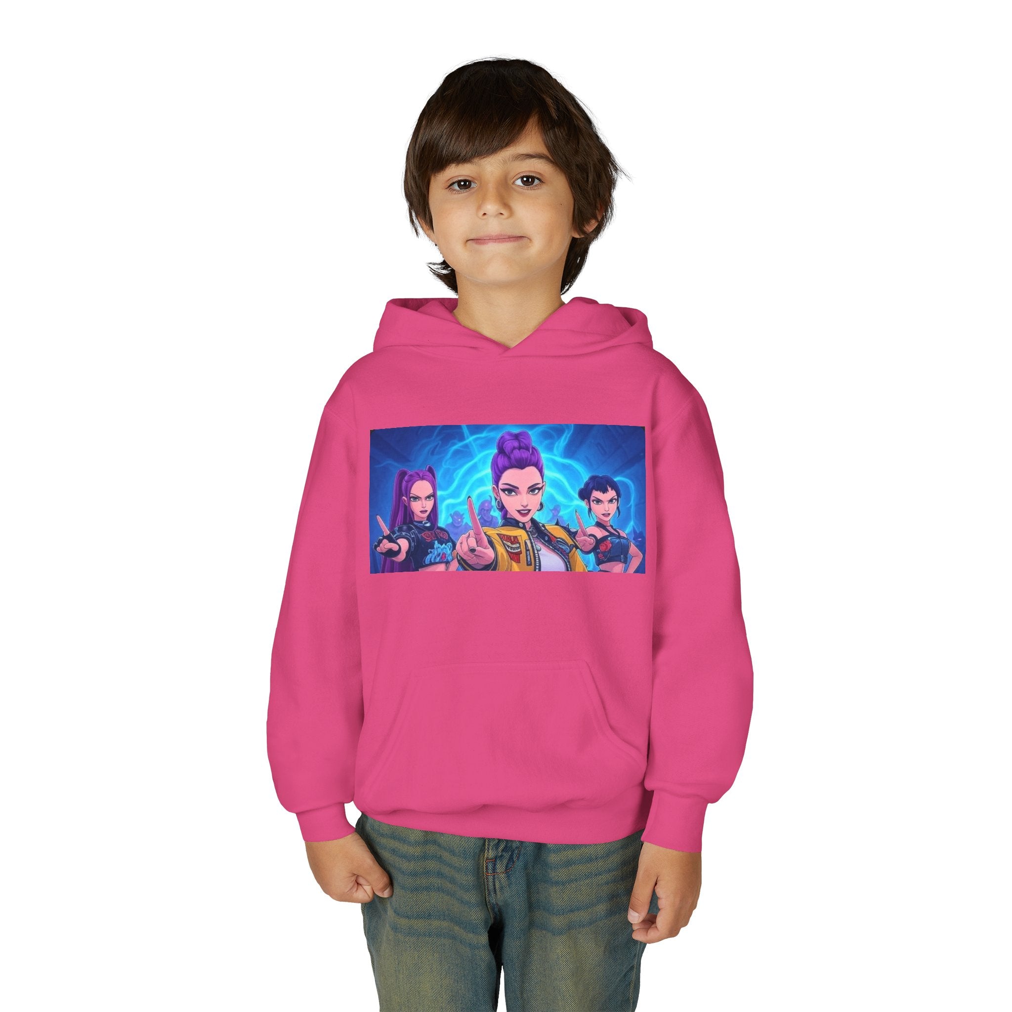 K-Pop Demon Hunters Youth Hoodie - Stylish Heavy Blend Sweatshirt for Fans