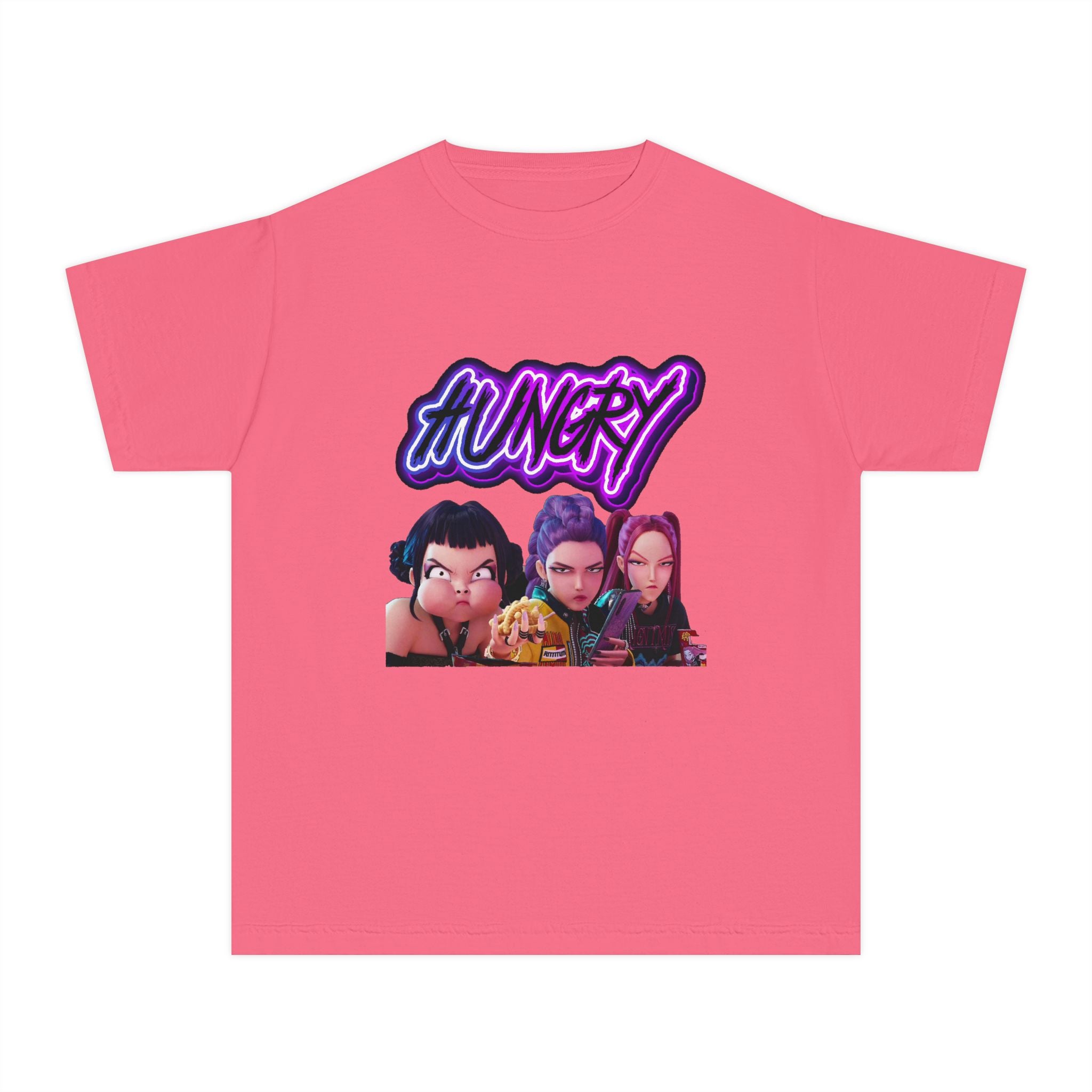 Hungry huntrix Youth Midweight Tee - Fun Graphic T-Shirt for Kids