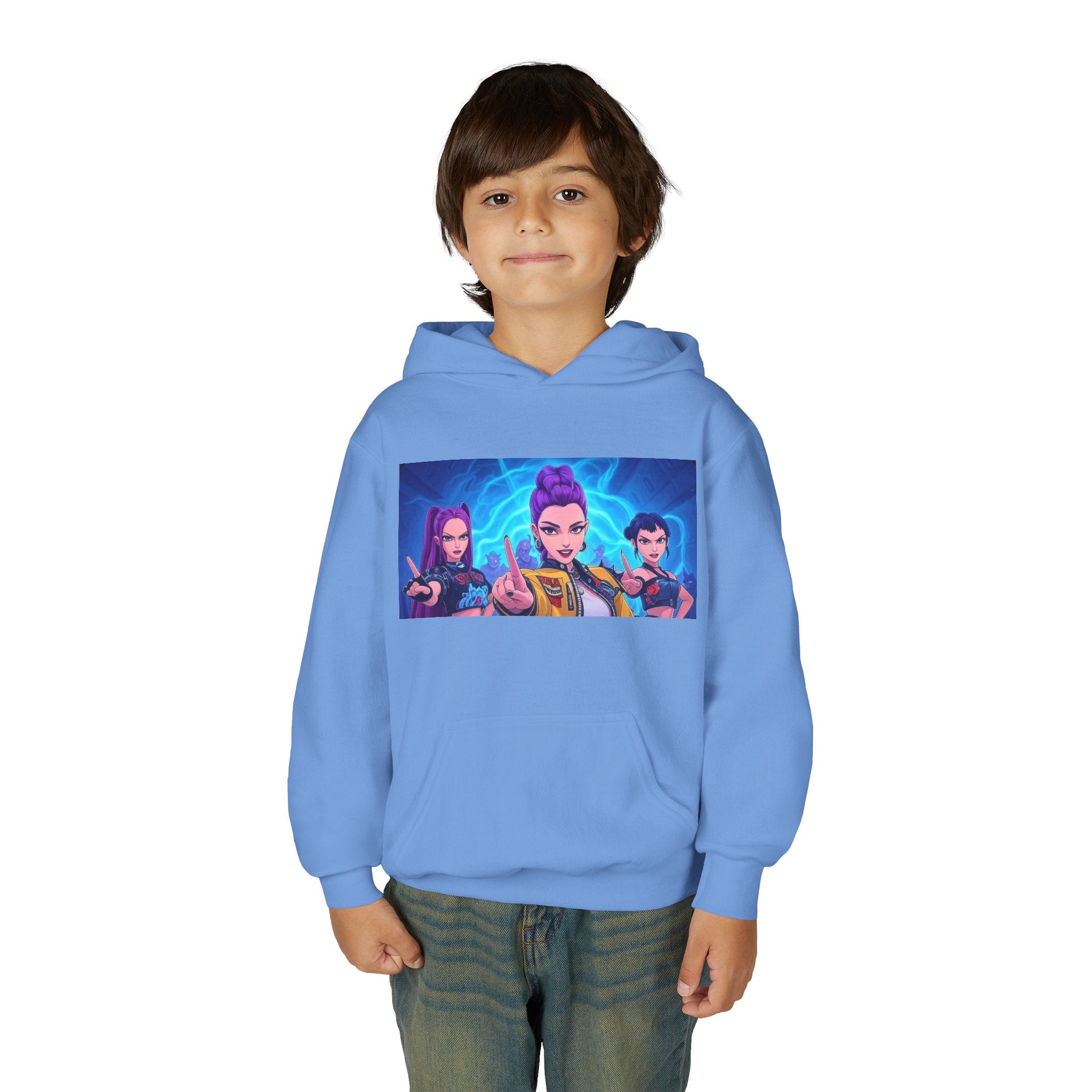 K-Pop Demon Hunters Youth Hoodie - Stylish Heavy Blend Sweatshirt for Fans