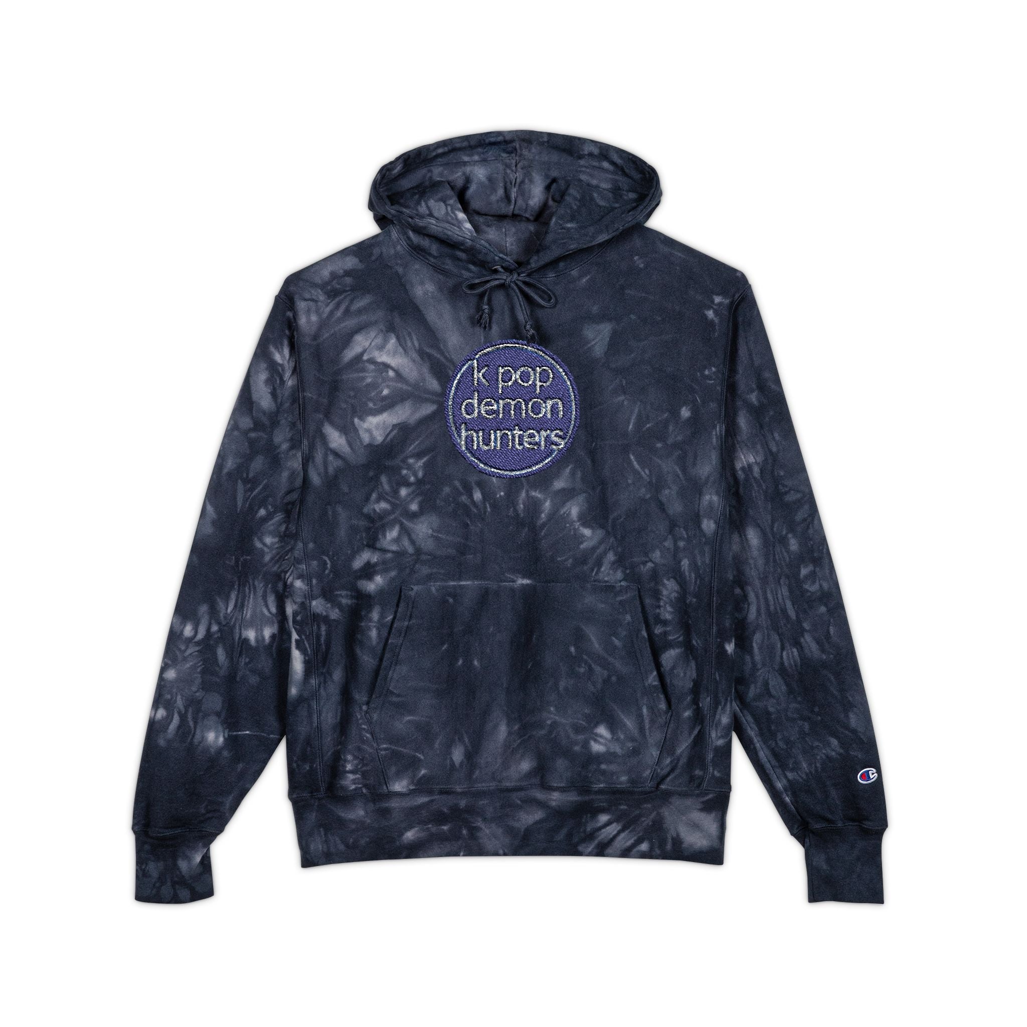 Unisex Tie-Dye Champion Hoodie with Embroidery - Trendy and Cozy