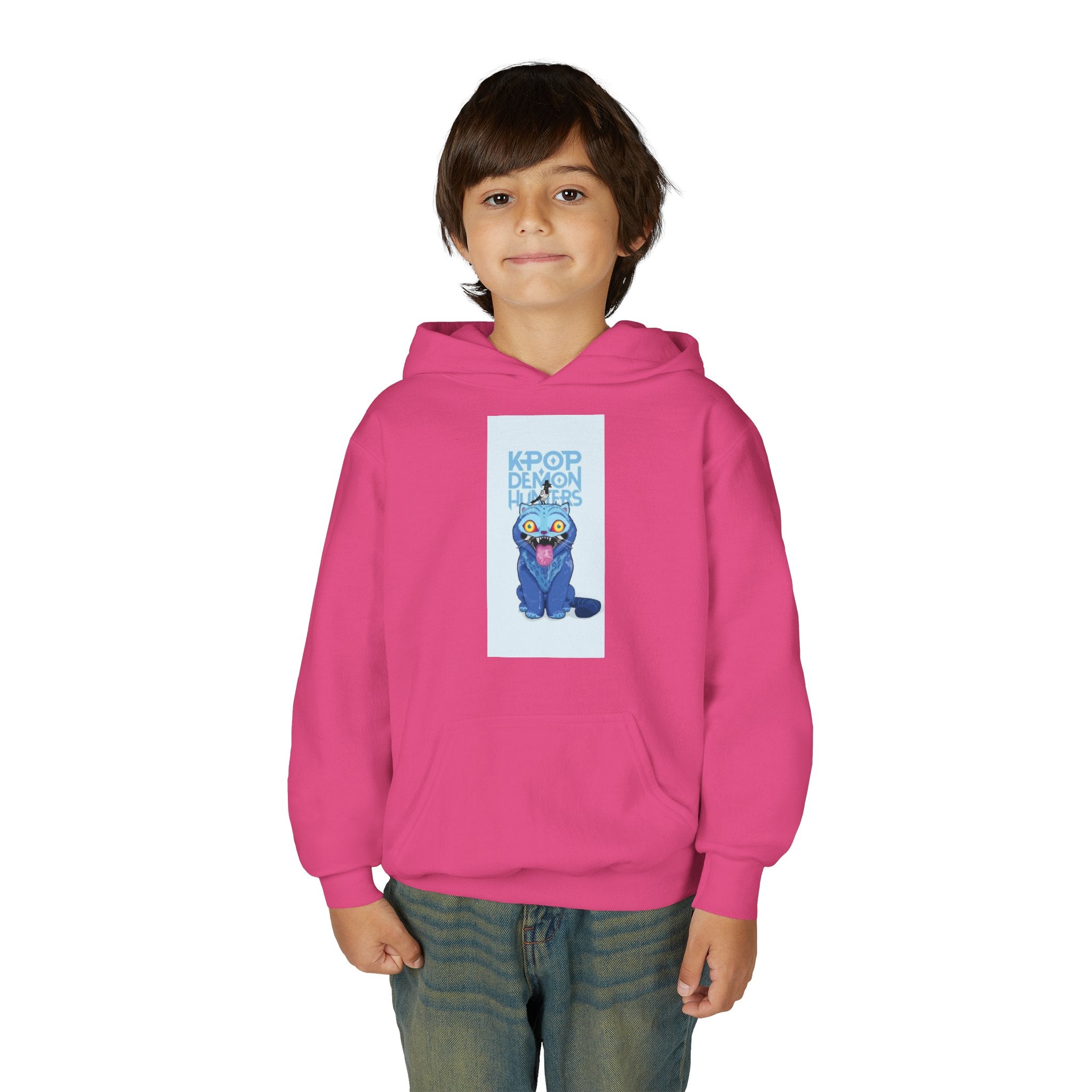 K-Pop Inspired Youth Hoodie with Playful Cat Design