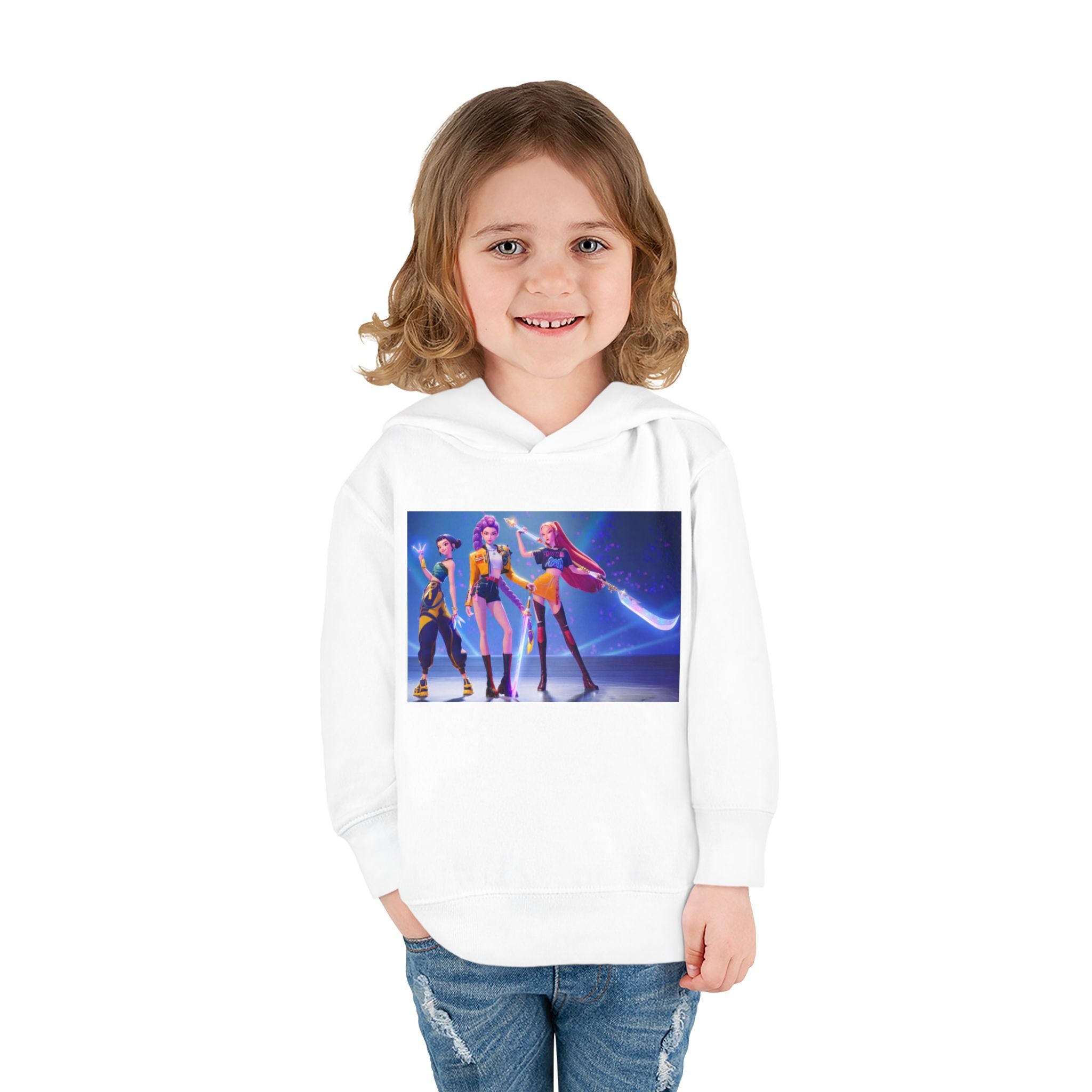 Toddler Fleece Hoodie with Colorful Character Art