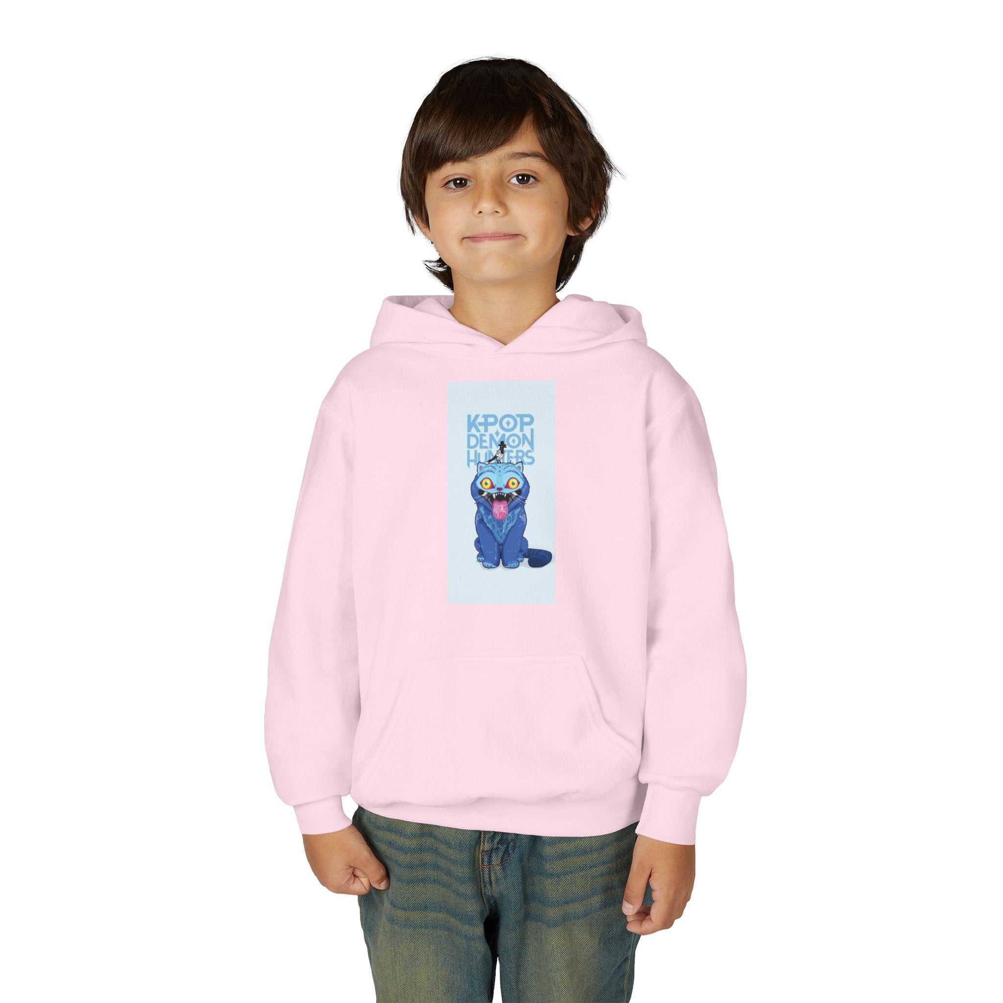 K-Pop Inspired Youth Hoodie with Playful Cat Design