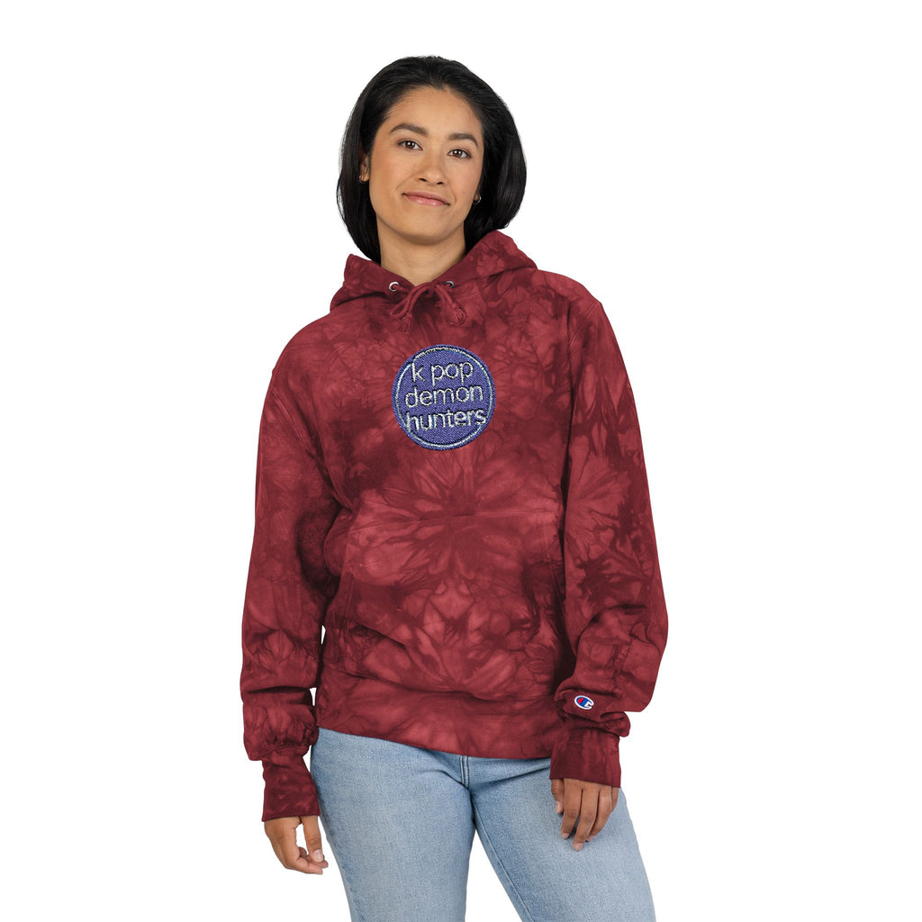 Unisex Tie-Dye Champion Hoodie with Embroidery - Trendy and Cozy
