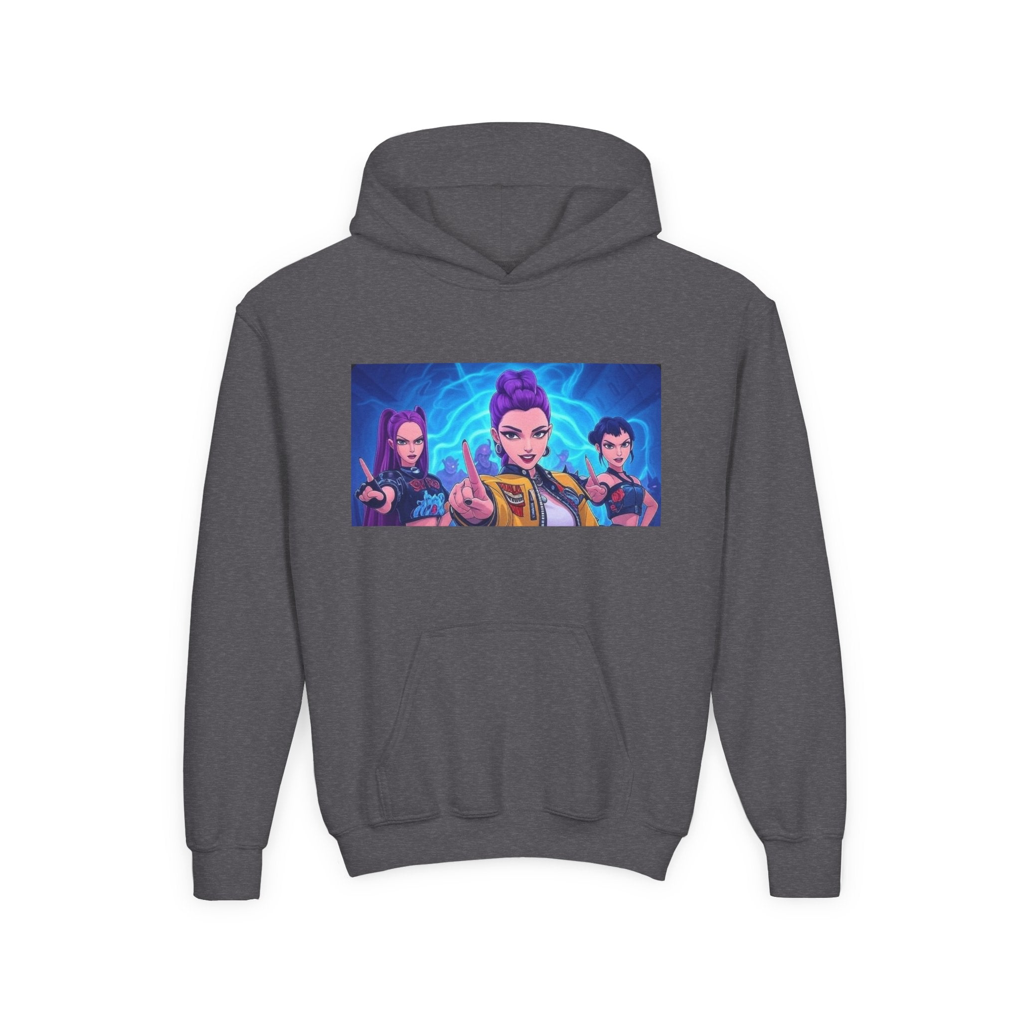 K-Pop Demon Hunters Youth Hoodie - Stylish Heavy Blend Sweatshirt for Fans