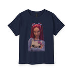 Youth Graphic Tee with Cool Cat Design