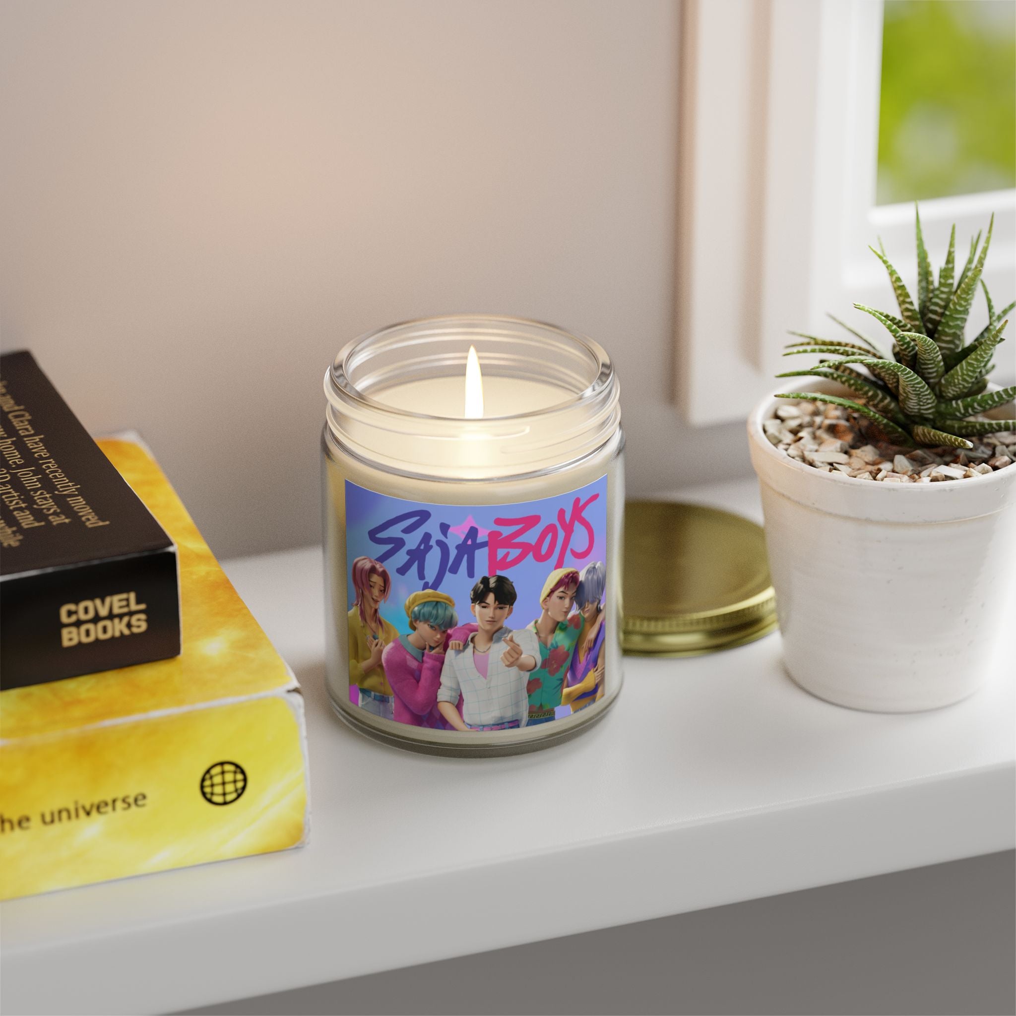 Saja boys Colorful Scented Candles - Coconut Apricot Wax with Retro Vibes