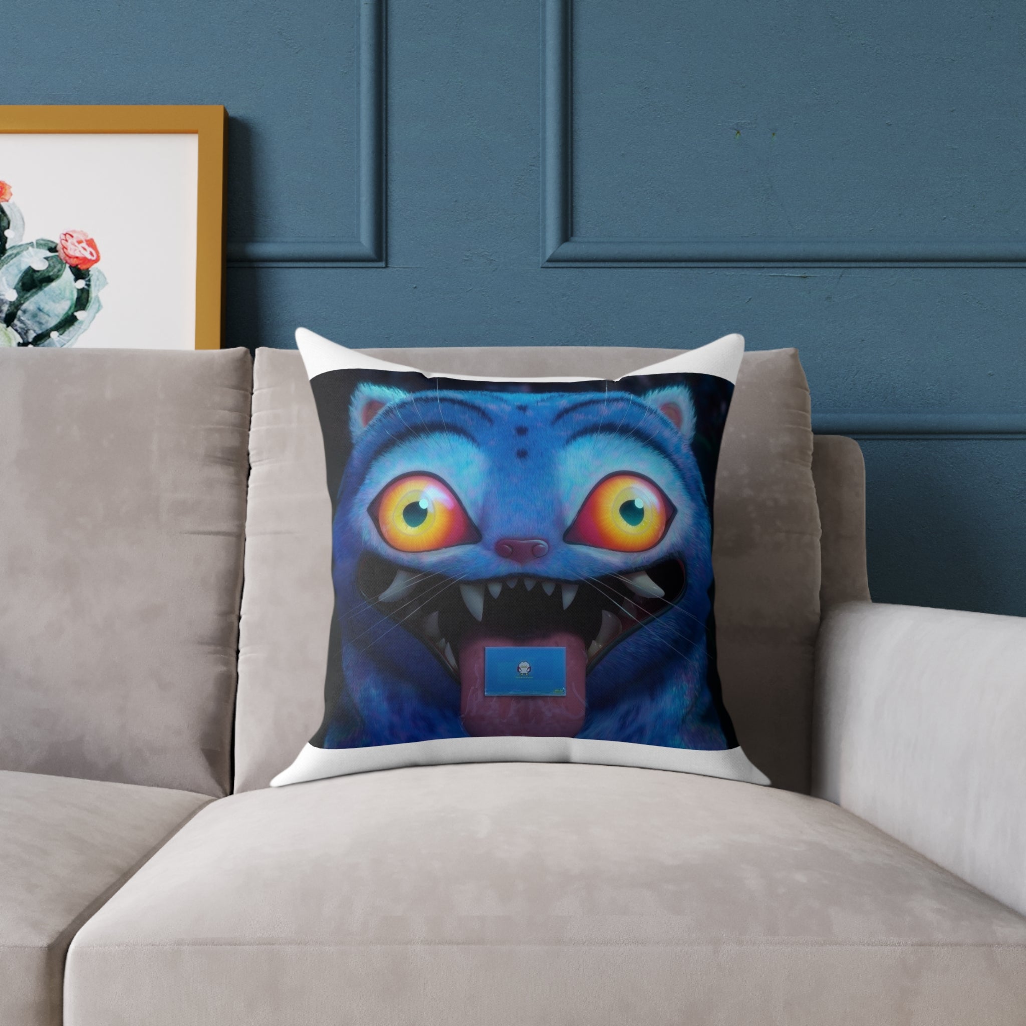 Colorful Cat Face Decorative Pillow