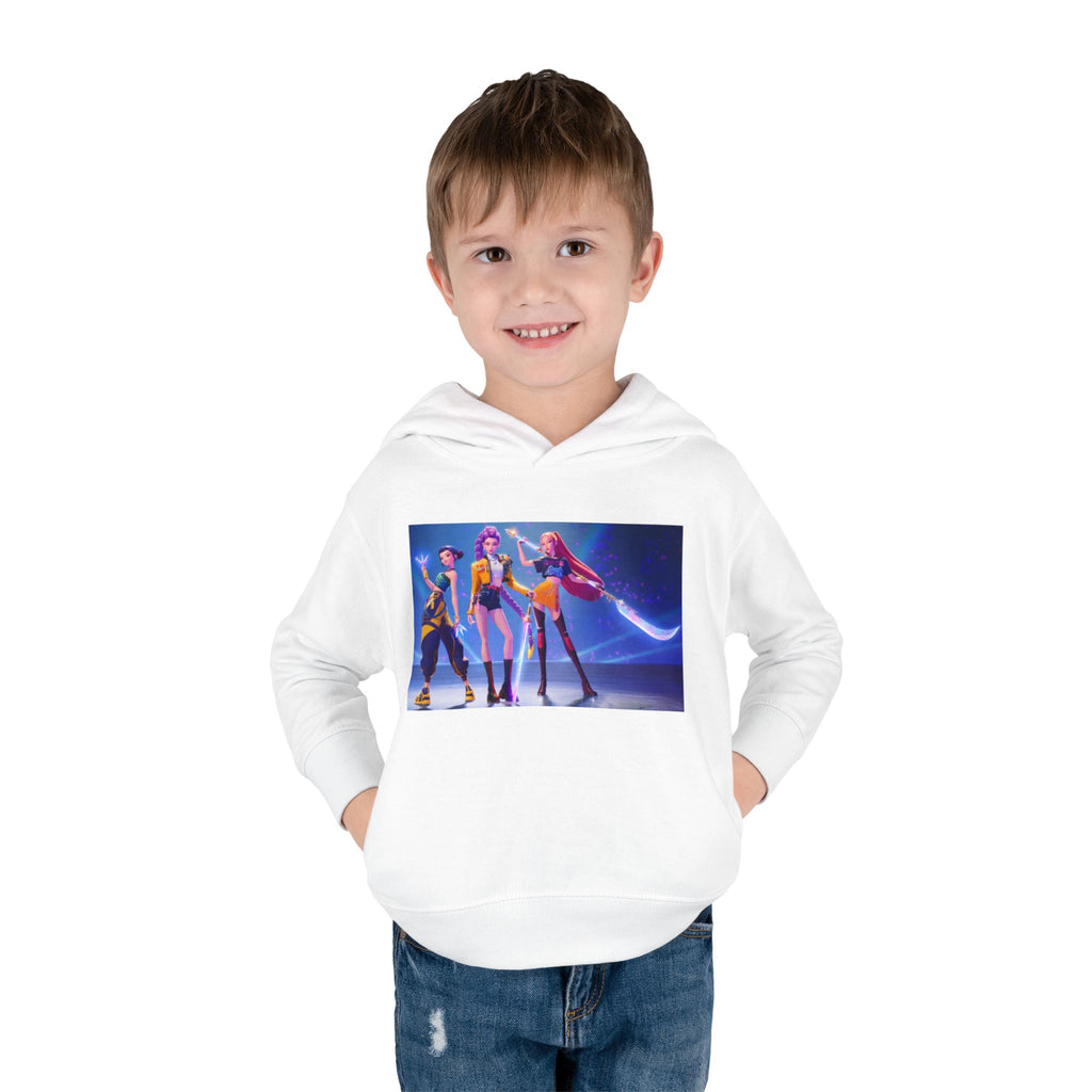 Toddler Fleece Hoodie with Colorful Character Art
