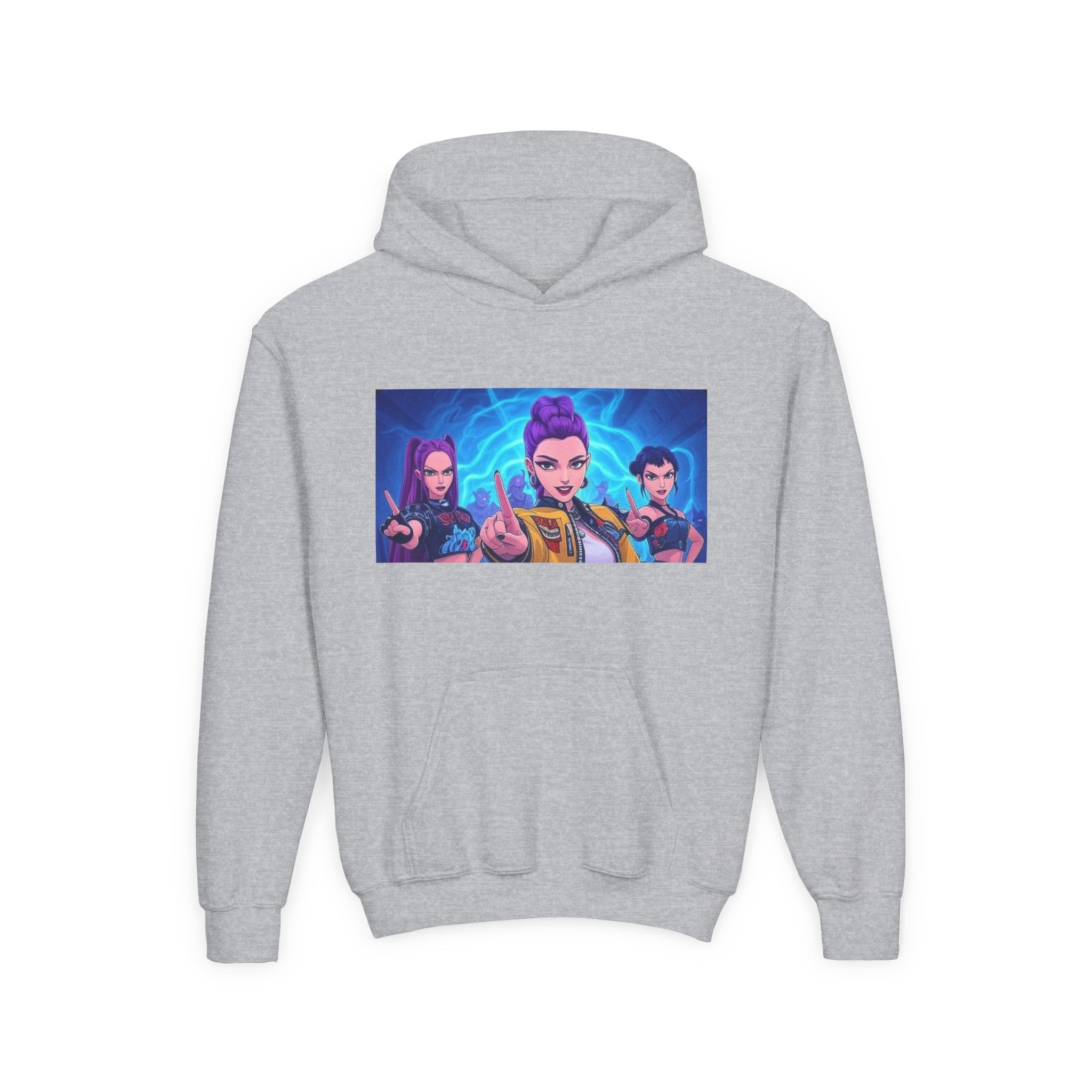 K-Pop Demon Hunters Youth Hoodie - Stylish Heavy Blend Sweatshirt for Fans