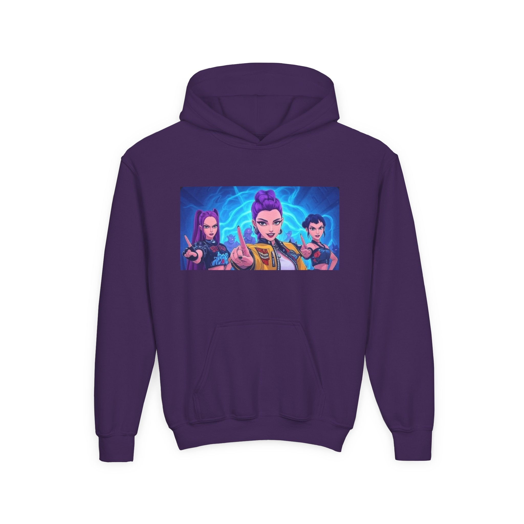K-Pop Demon Hunters Youth Hoodie - Stylish Heavy Blend Sweatshirt for Fans