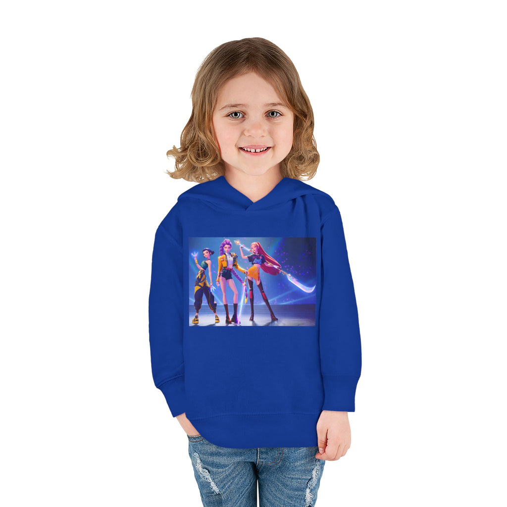 Toddler Fleece Hoodie with Colorful Character Art