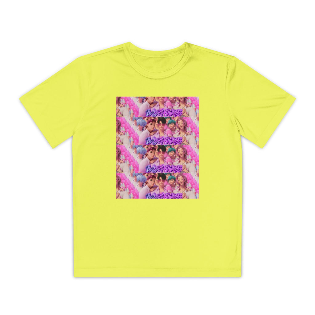 Saja boys Youth Competitor T-Shirt - Fun Retro Vibe with Colorful Design