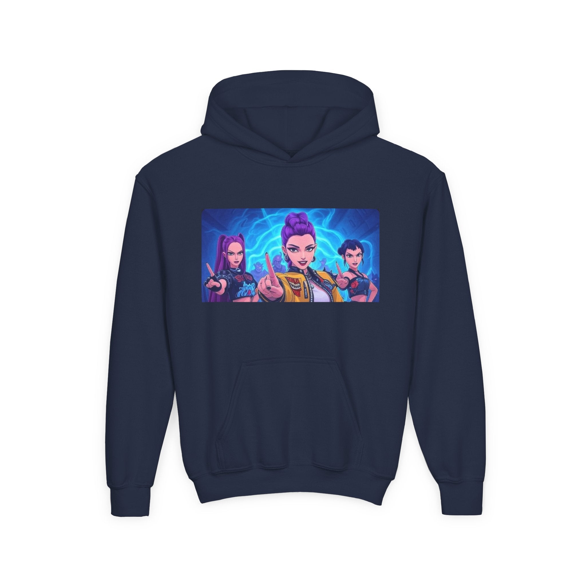 K-Pop Demon Hunters Youth Hoodie - Stylish Heavy Blend Sweatshirt for Fans