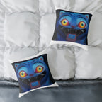 Colorful Cat Face Decorative Pillow