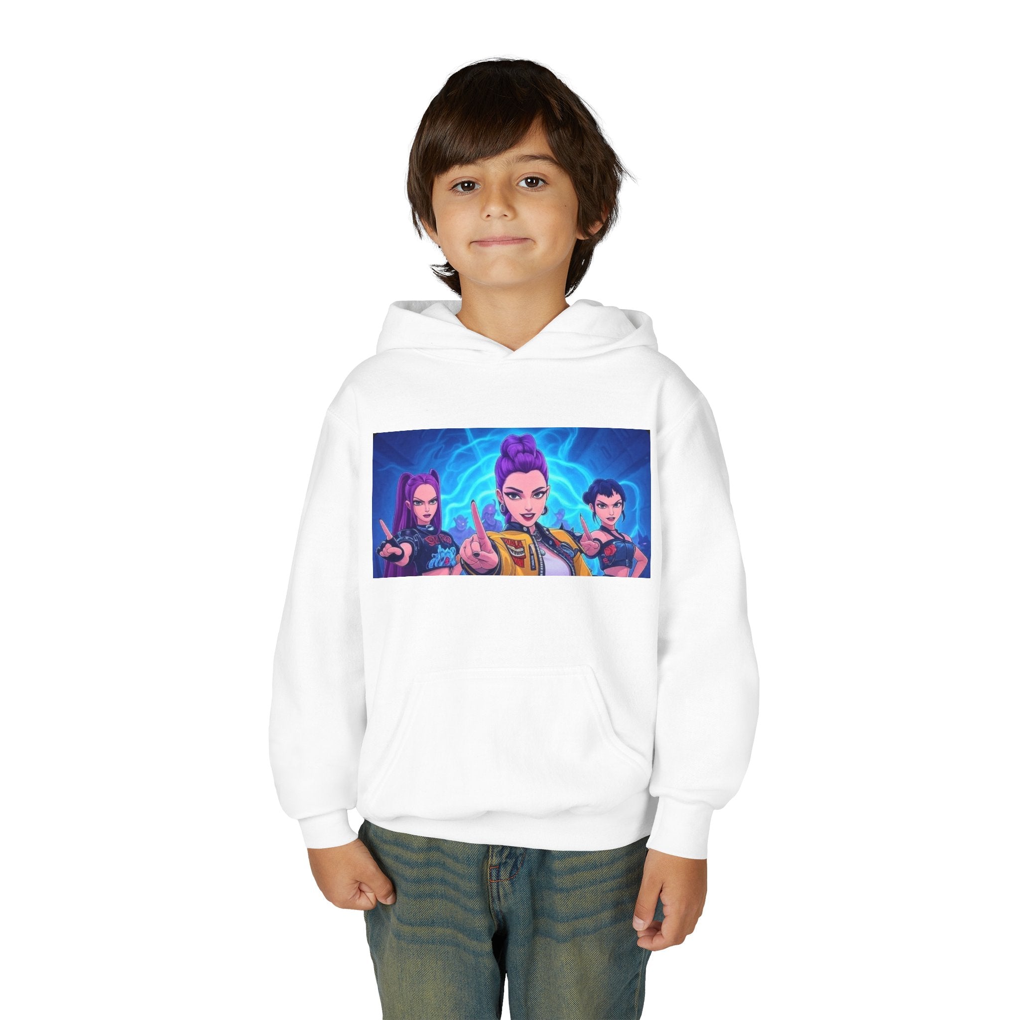 K-Pop Demon Hunters Youth Hoodie - Stylish Heavy Blend Sweatshirt for Fans