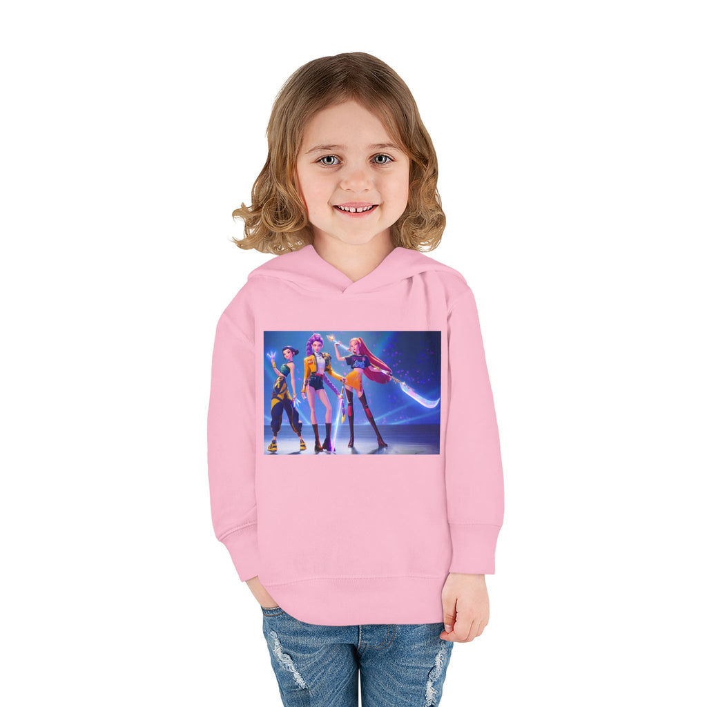 Toddler Fleece Hoodie with Colorful Character Art