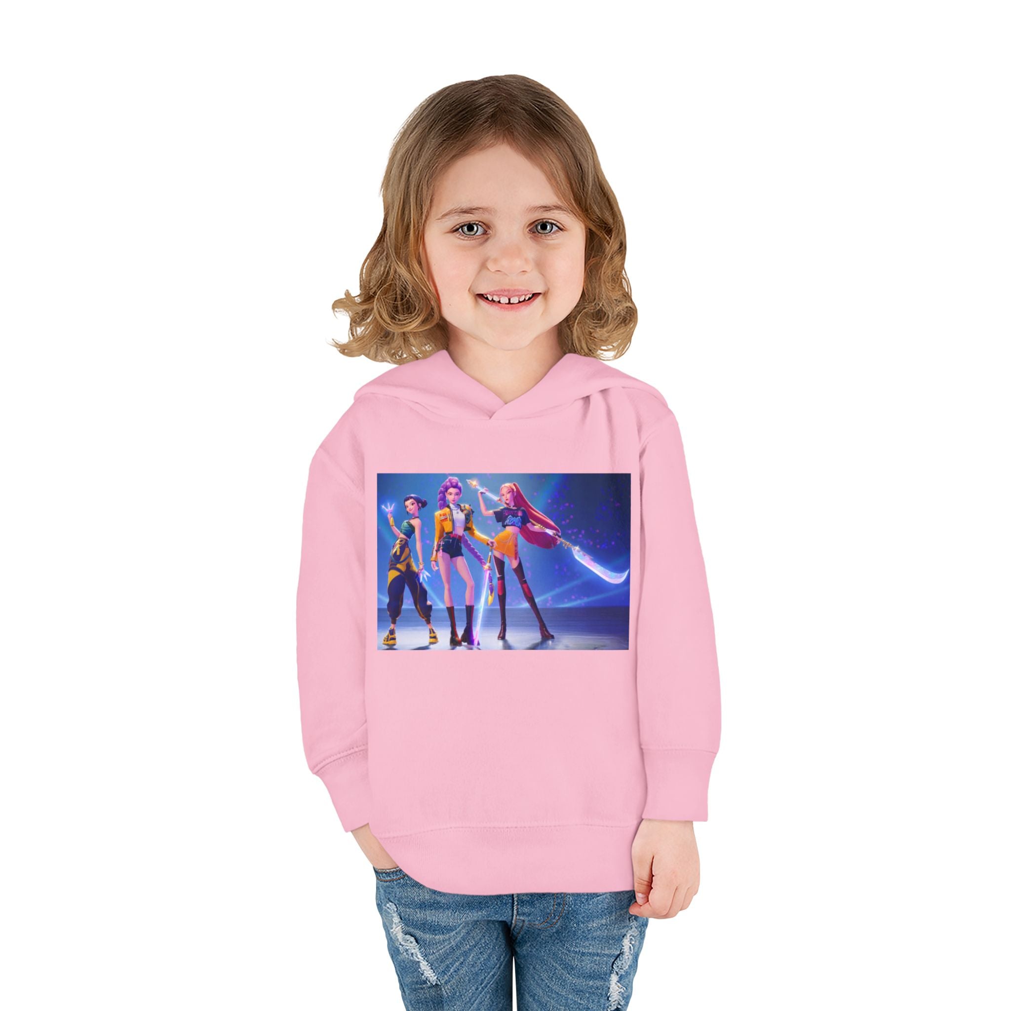 Toddler Fleece Hoodie with Colorful Character Art