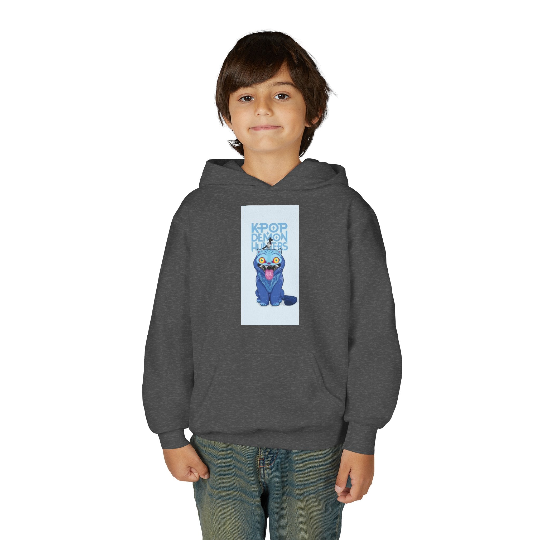 K-Pop Inspired Youth Hoodie with Playful Cat Design