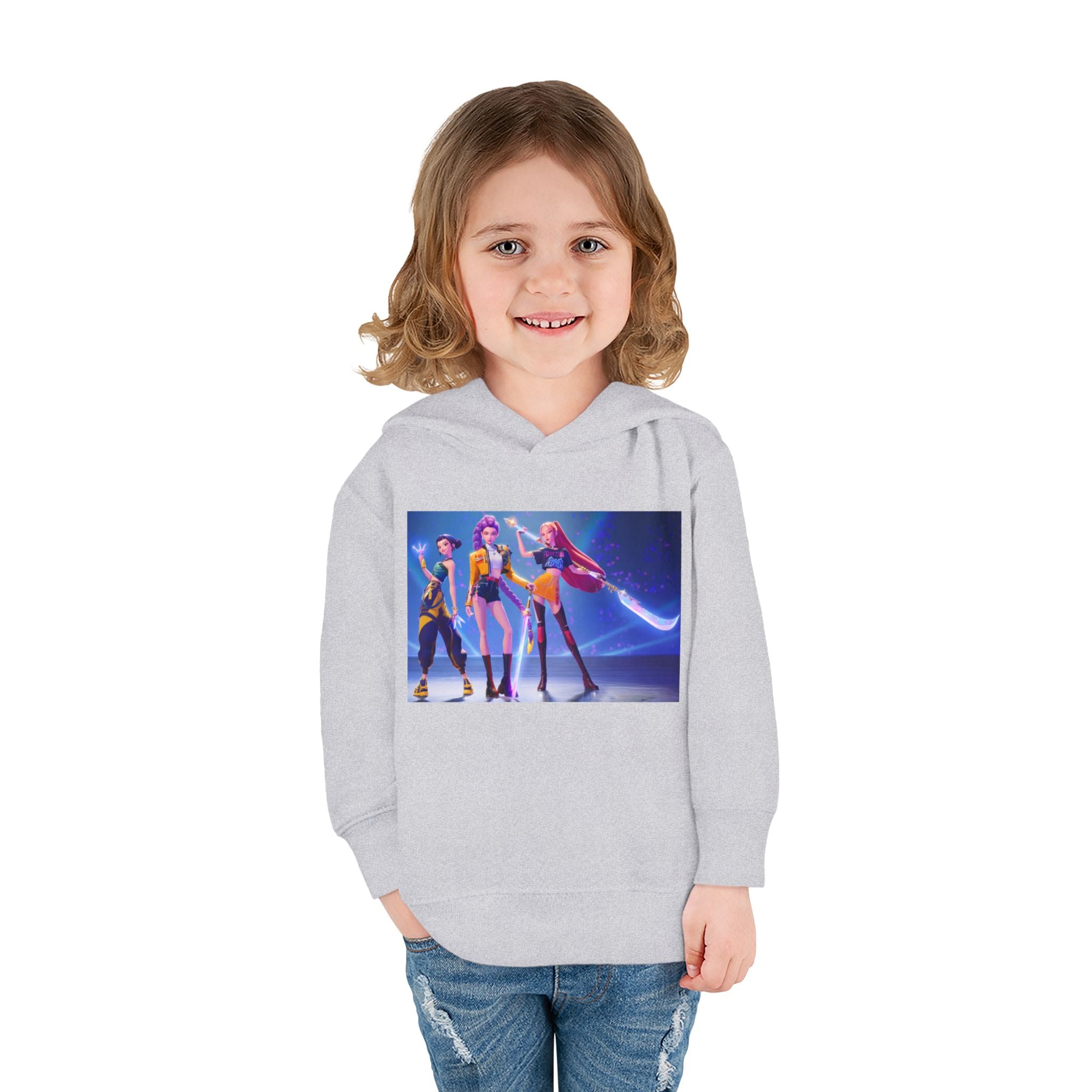 Toddler Fleece Hoodie with Colorful Character Art