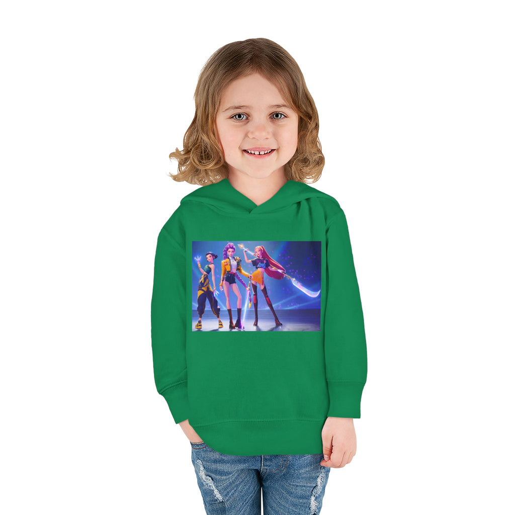 Toddler Fleece Hoodie with Colorful Character Art