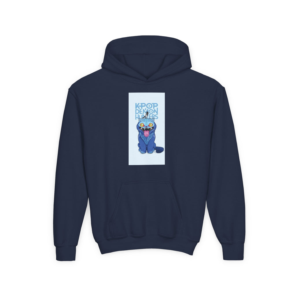 K-Pop Inspired Youth Hoodie with Playful Cat Design