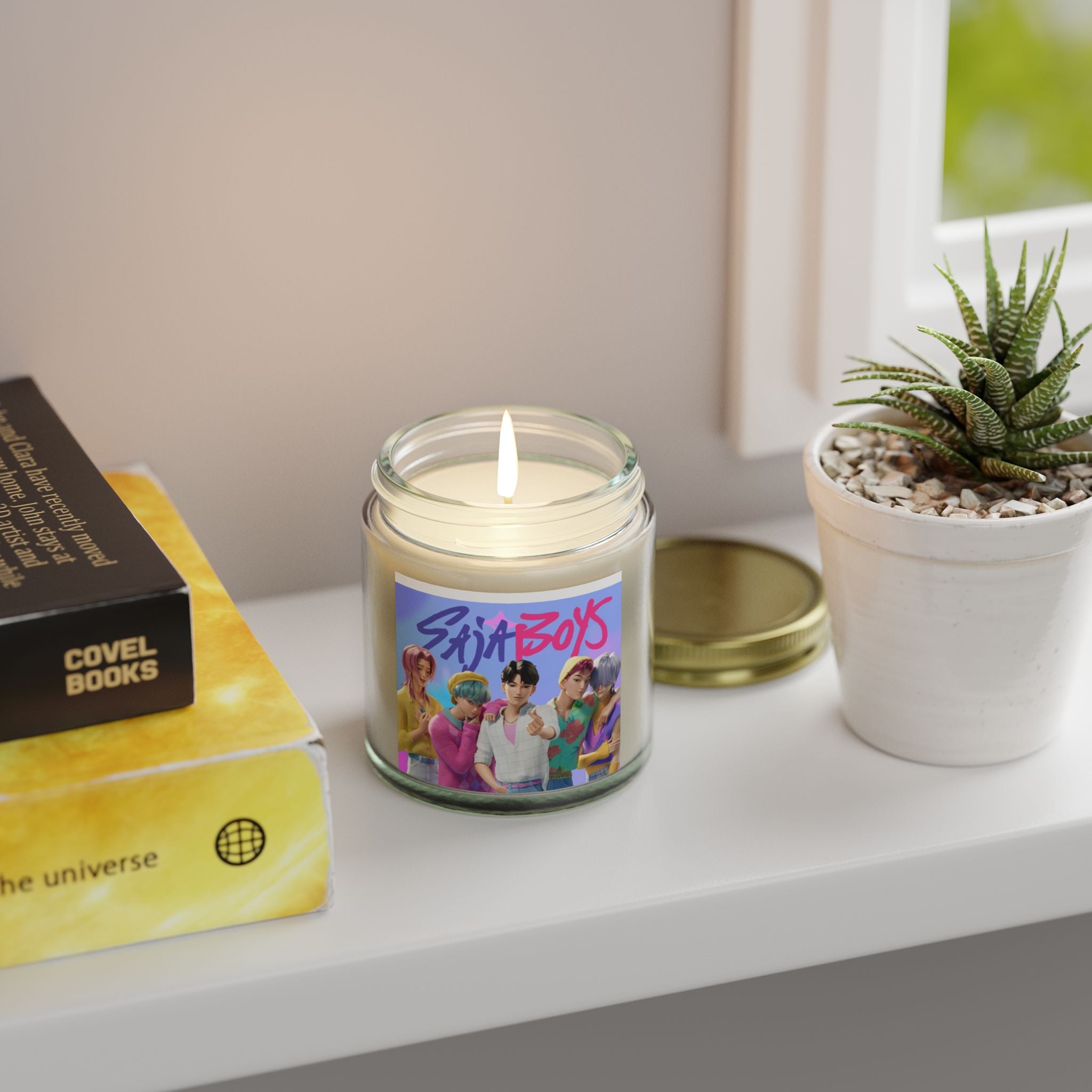 Saja boys Colorful Scented Candles - Coconut Apricot Wax with Retro Vibes