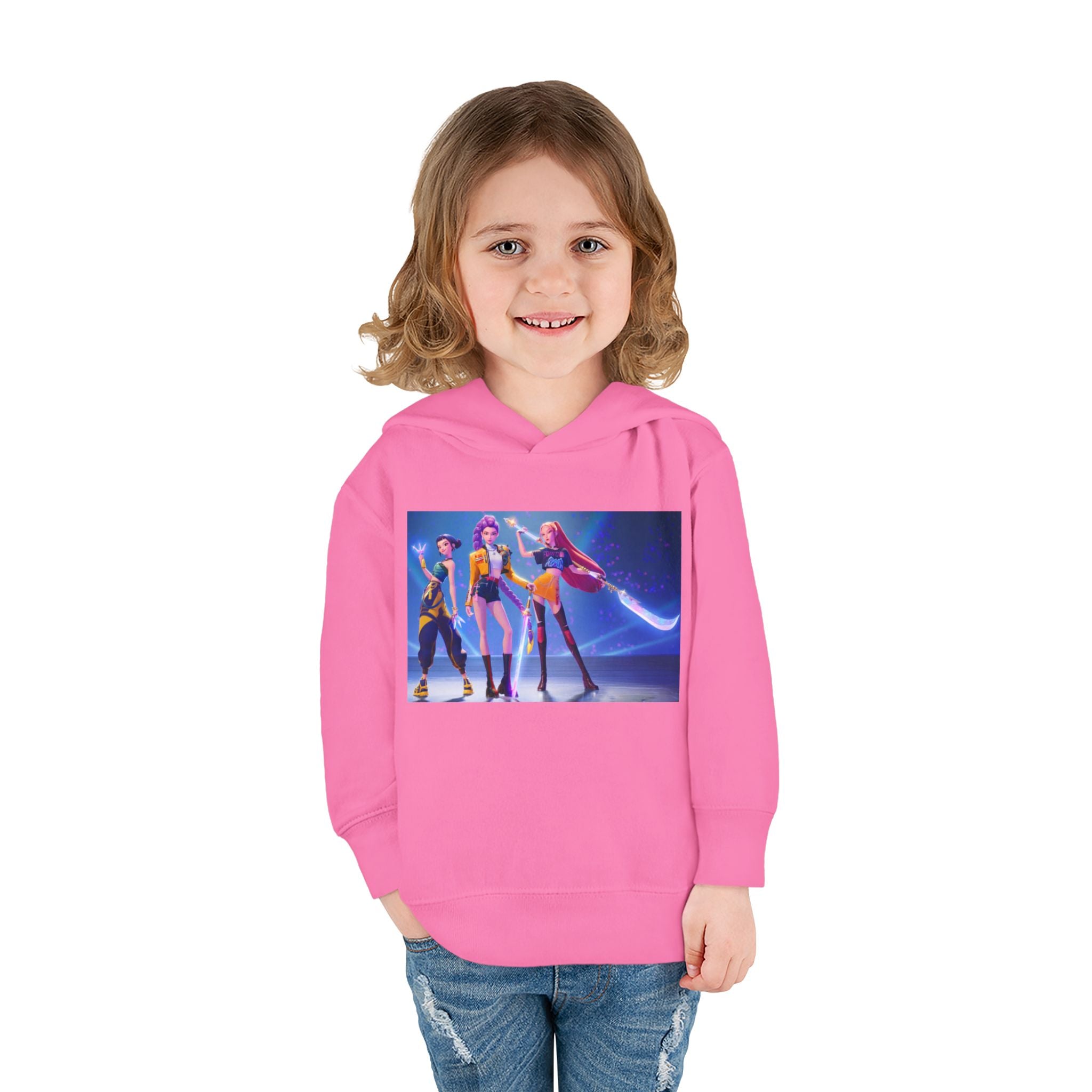 Toddler Fleece Hoodie with Colorful Character Art