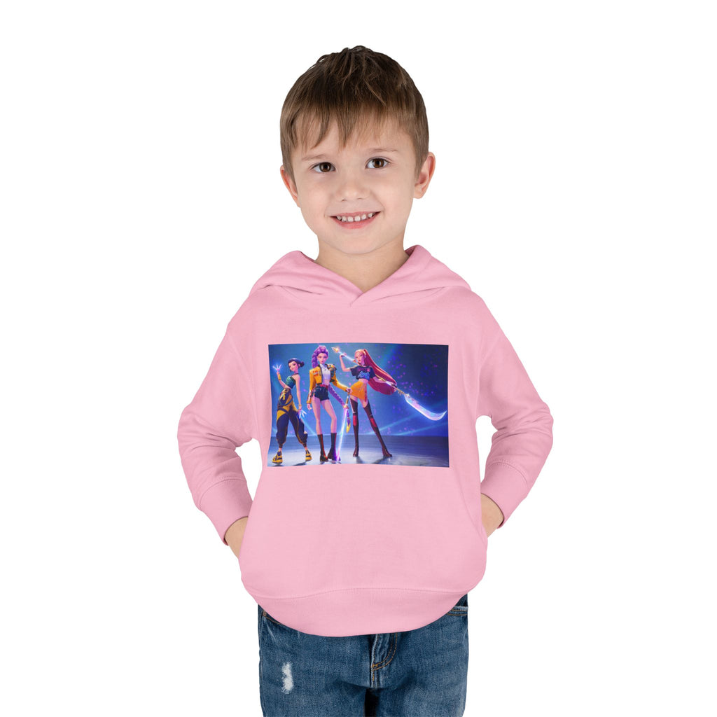 Toddler Fleece Hoodie with Colorful Character Art