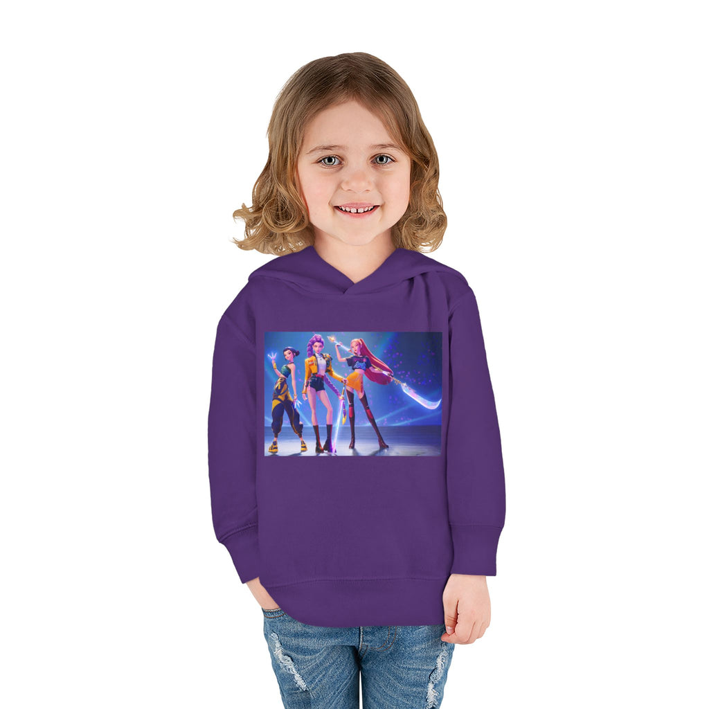Toddler Fleece Hoodie with Colorful Character Art