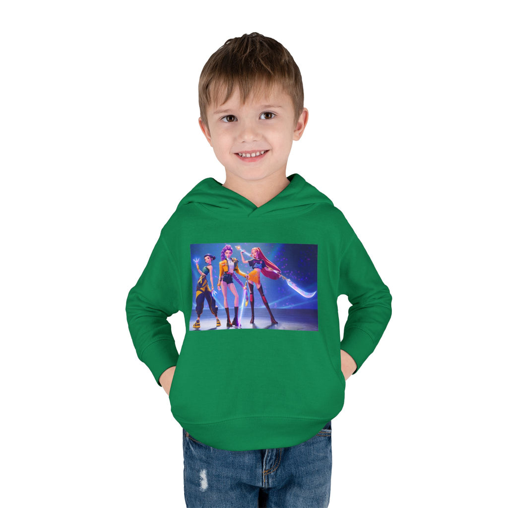 Toddler Fleece Hoodie with Colorful Character Art