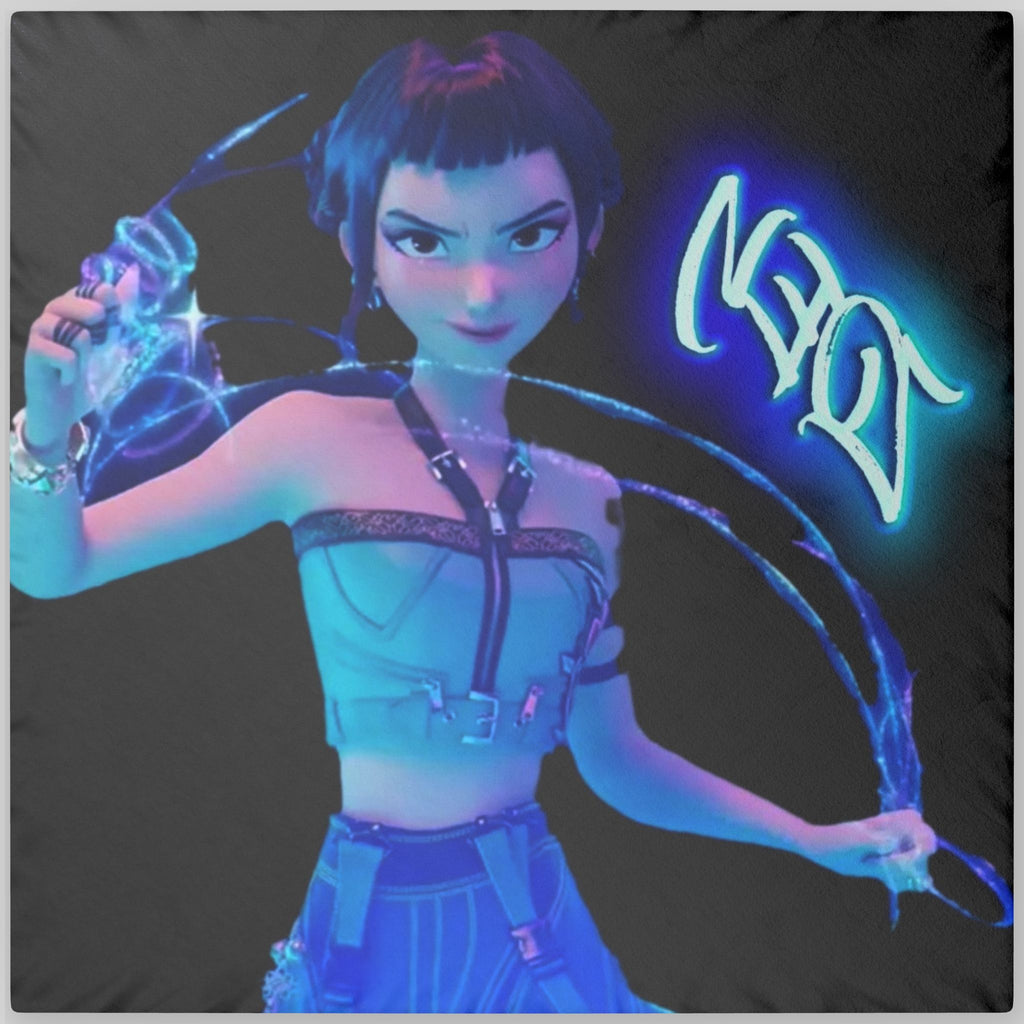 Custom Shaped Pillow - Zoey Neon Design for Gaming Fans