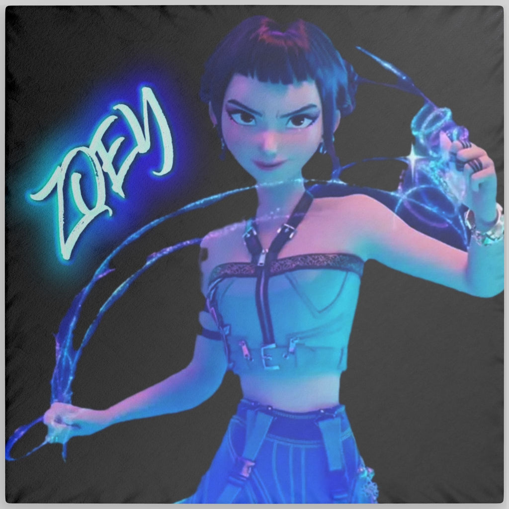 Custom Shaped Pillow - Zoey Neon Design for Gaming Fans