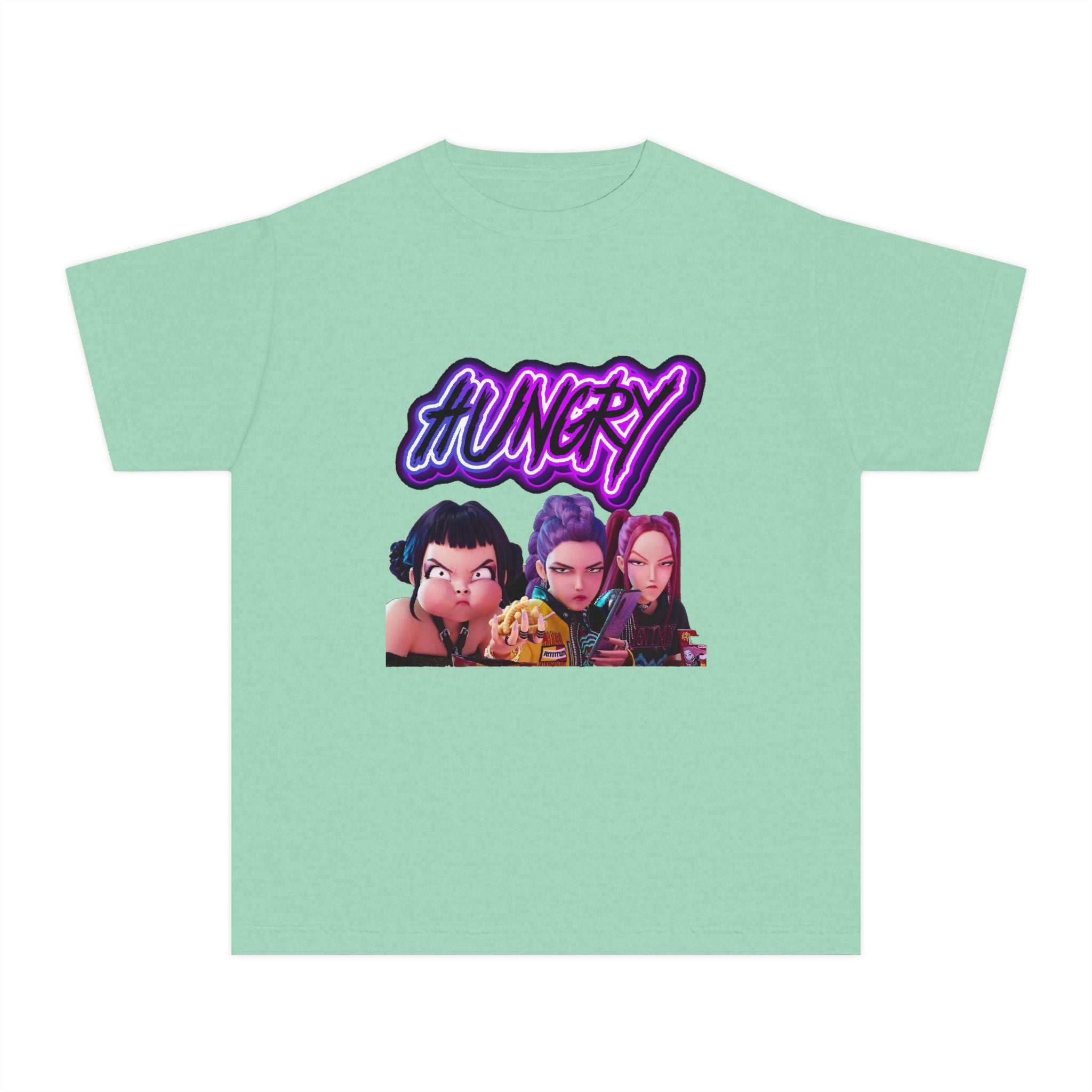 Hungry huntrix Youth Midweight Tee - Fun Graphic T-Shirt for Kids