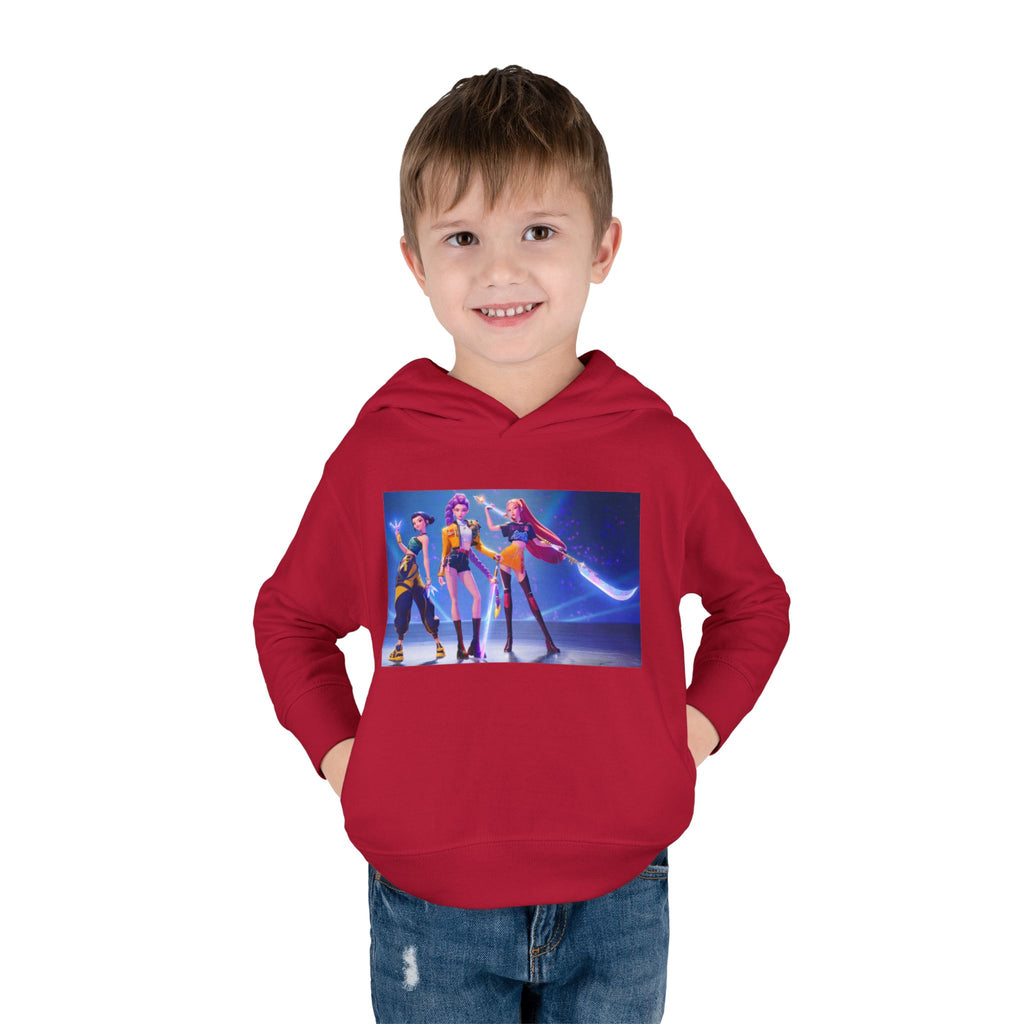 Toddler Fleece Hoodie with Colorful Character Art