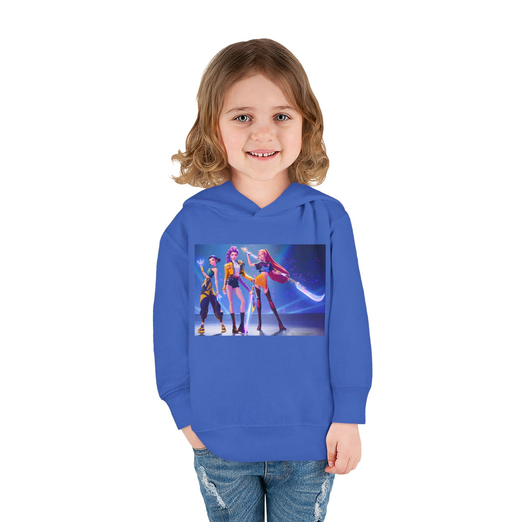 Toddler Fleece Hoodie with Colorful Character Art